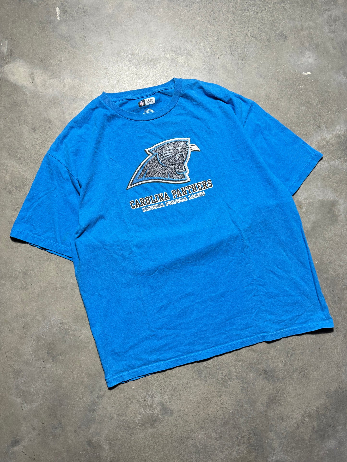 00’s Carolina Panthers Vintage Blue Big Logo NFL Tee (XL)