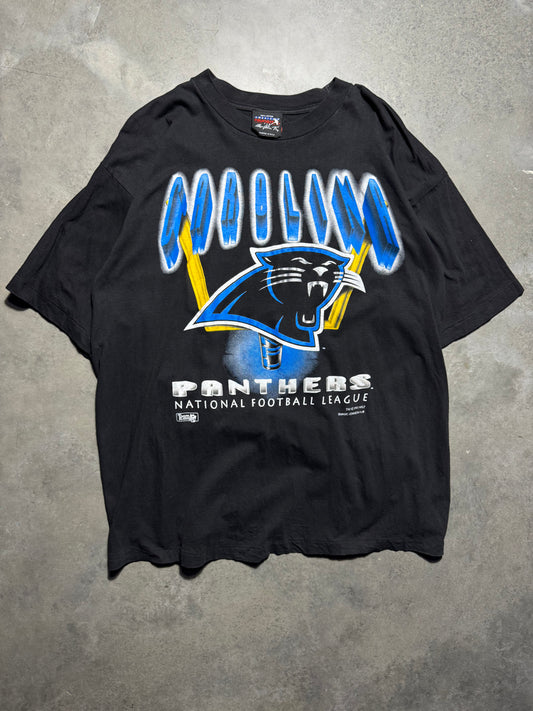 1993 Carolina Panthers Vintage Black Big Logo NFL Tee by Magic Johnson Tees (XL)