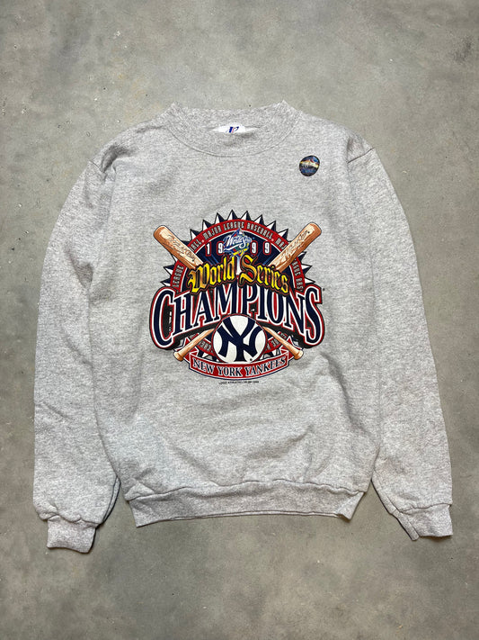 1999 New York Yankees Vintage World Series Champions Logo Athletic Crewneck - Deadstock (Youth Large)