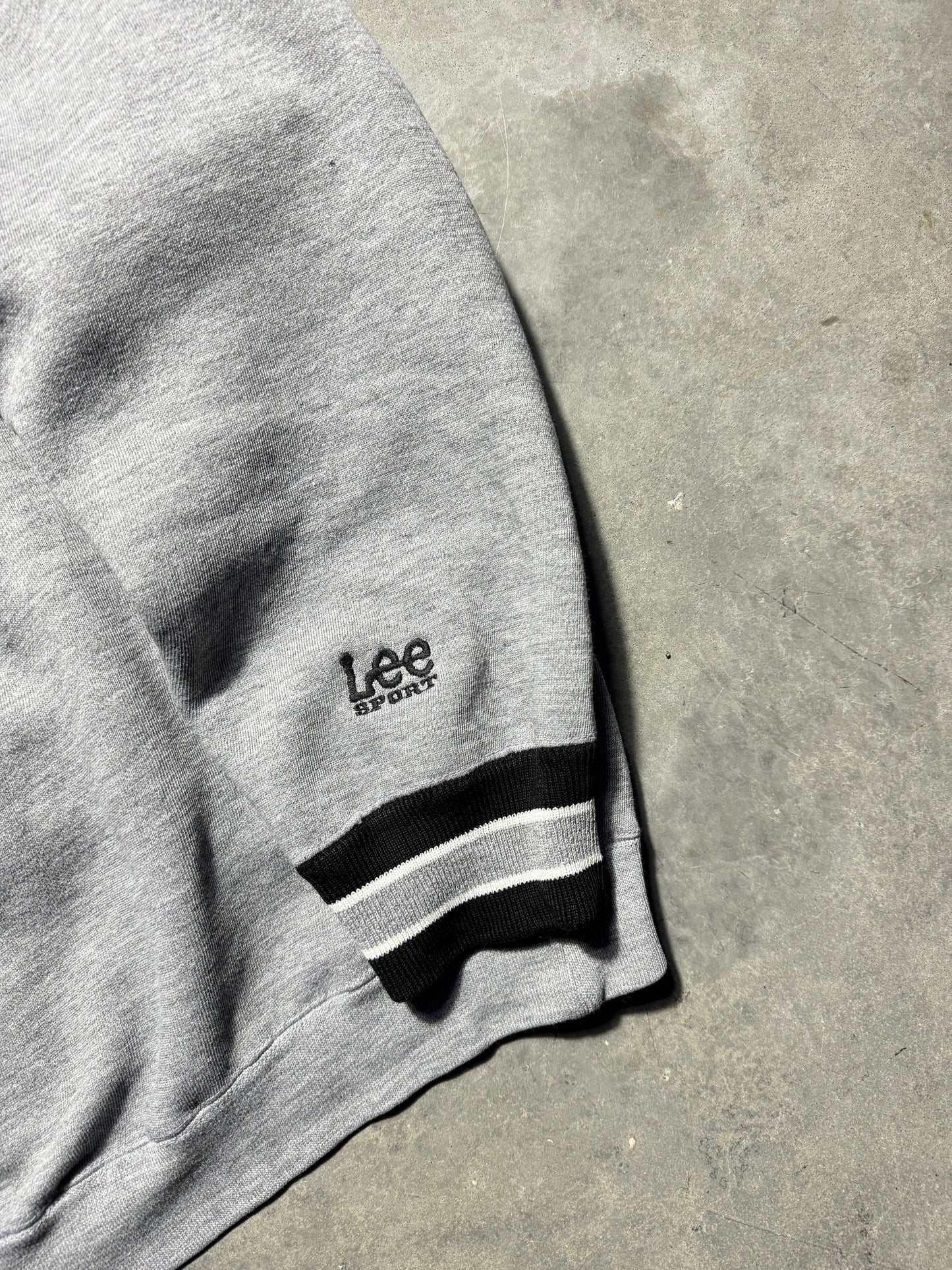 90’s Carolina Panthers Vintage Grey Lee Sport Ribbed Embroidered NFL Crewneck (XL)