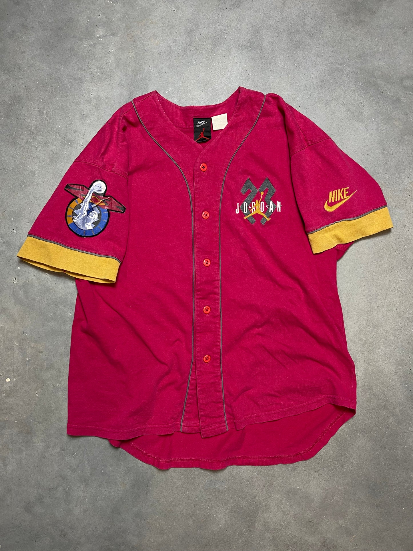 LR 90 s Nike Air Jordan Vintage Button Up Baseball Jersey Medium