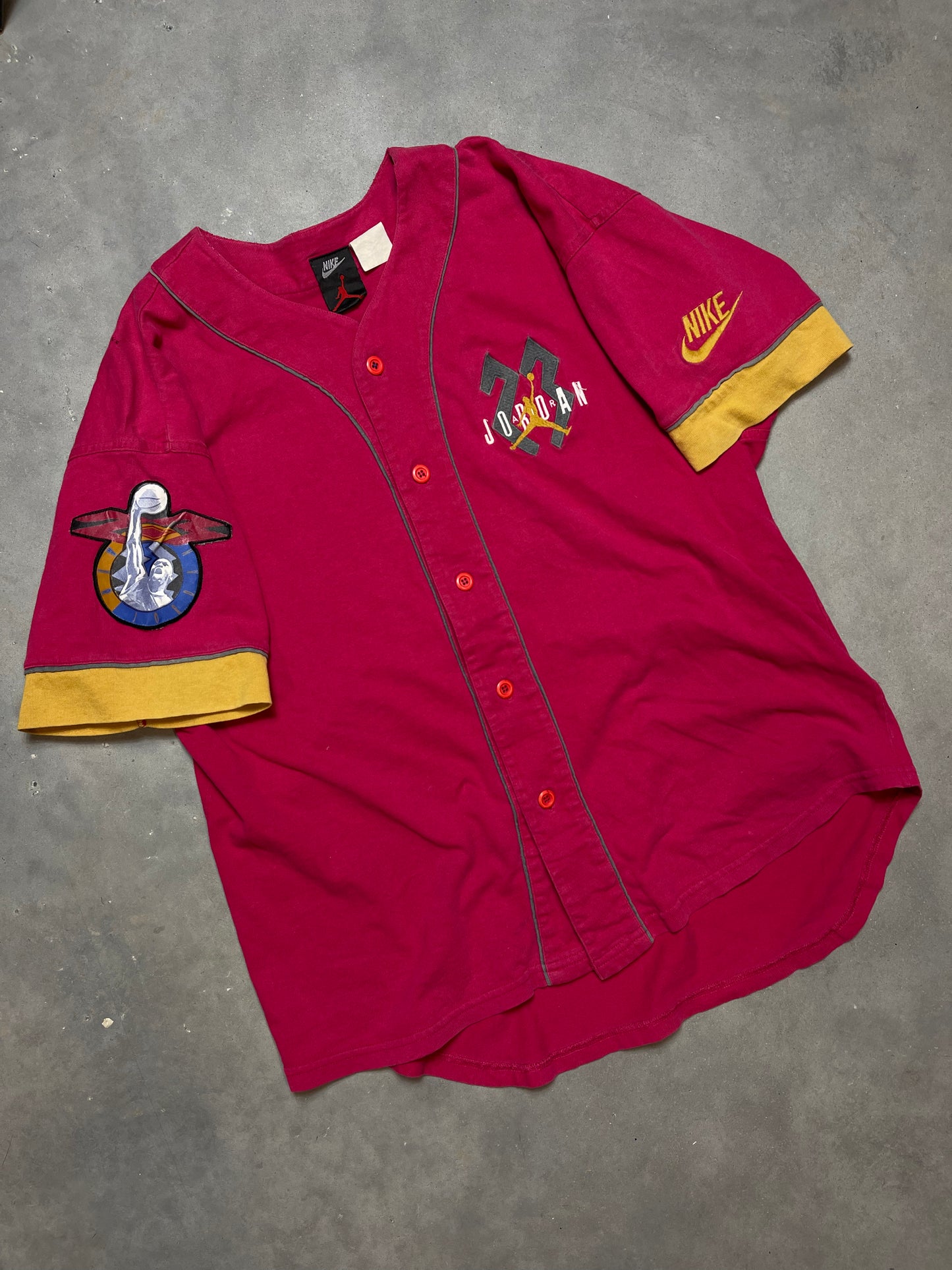 90’s Nike Air Jordan Vintage Button Up Baseball Jersey (Medium)