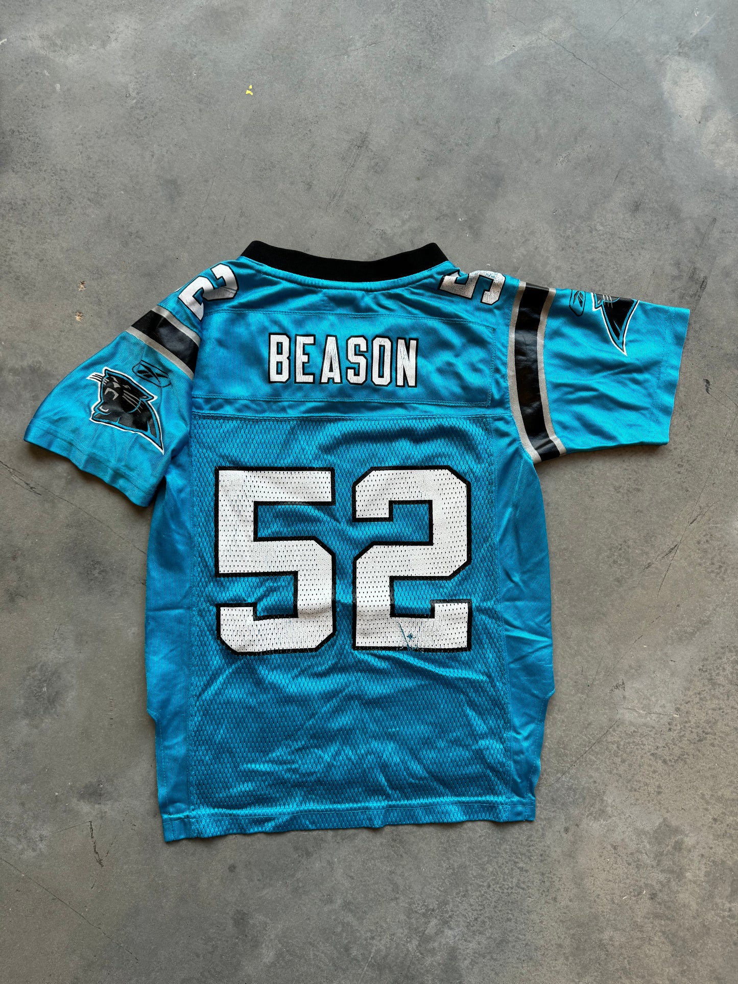 00’s Carolina Panthers Jon Beason Electric Blue Reebok NFL Jersey (Youth Medium)