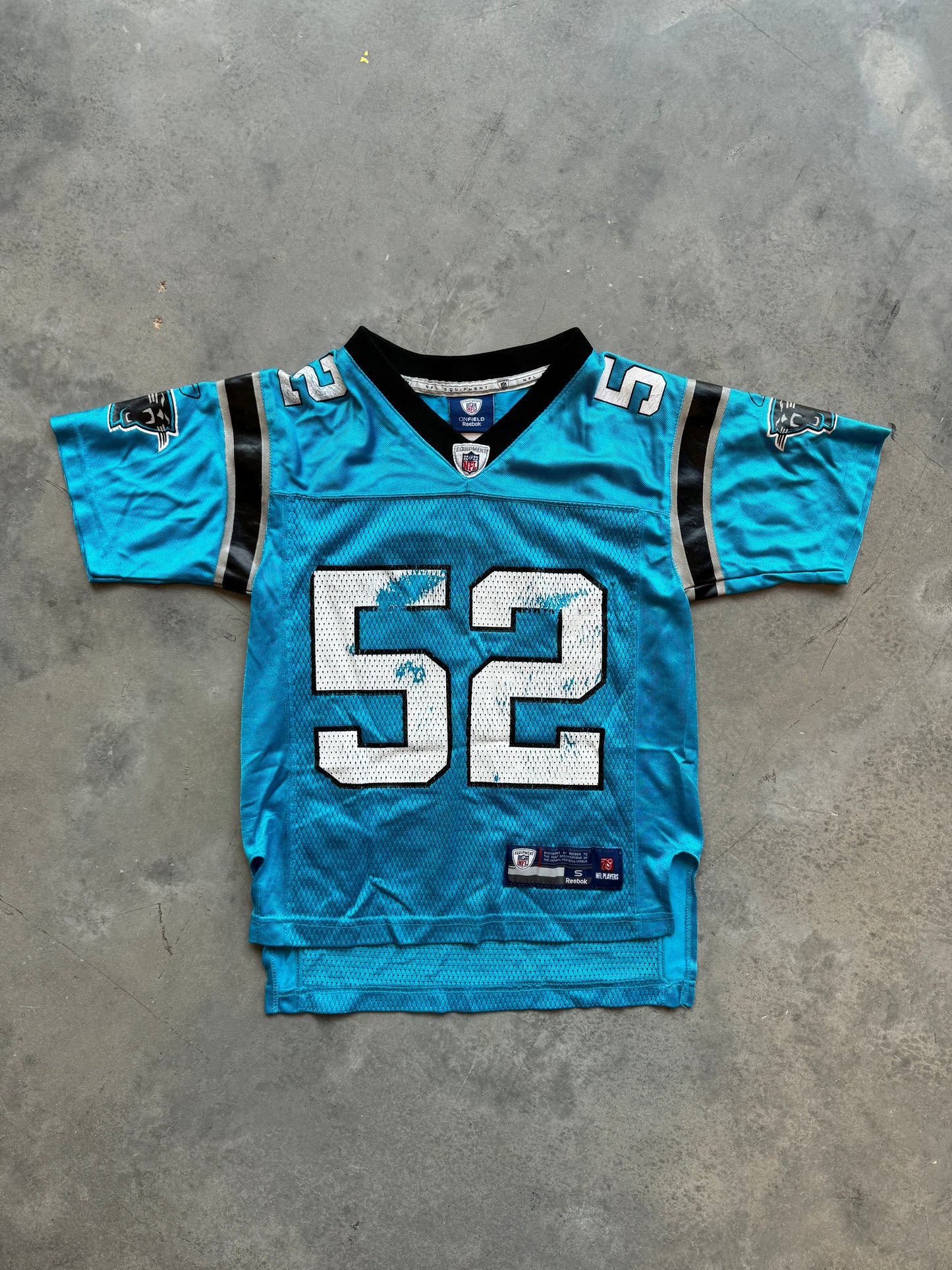 00’s Carolina Panthers Jon Beason Electric Blue Reebok NFL Jersey (Youth Medium)