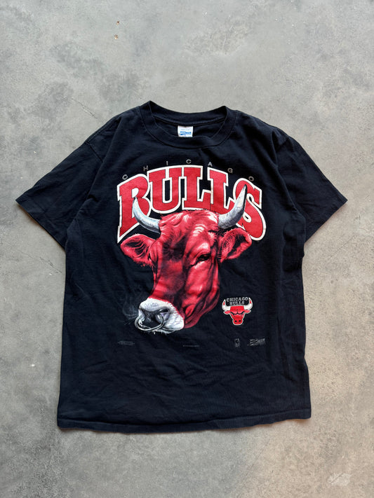 1991 Chicago Bulls Vintage Salem Sportswear Realistic Bull NBA Tee (Medium)