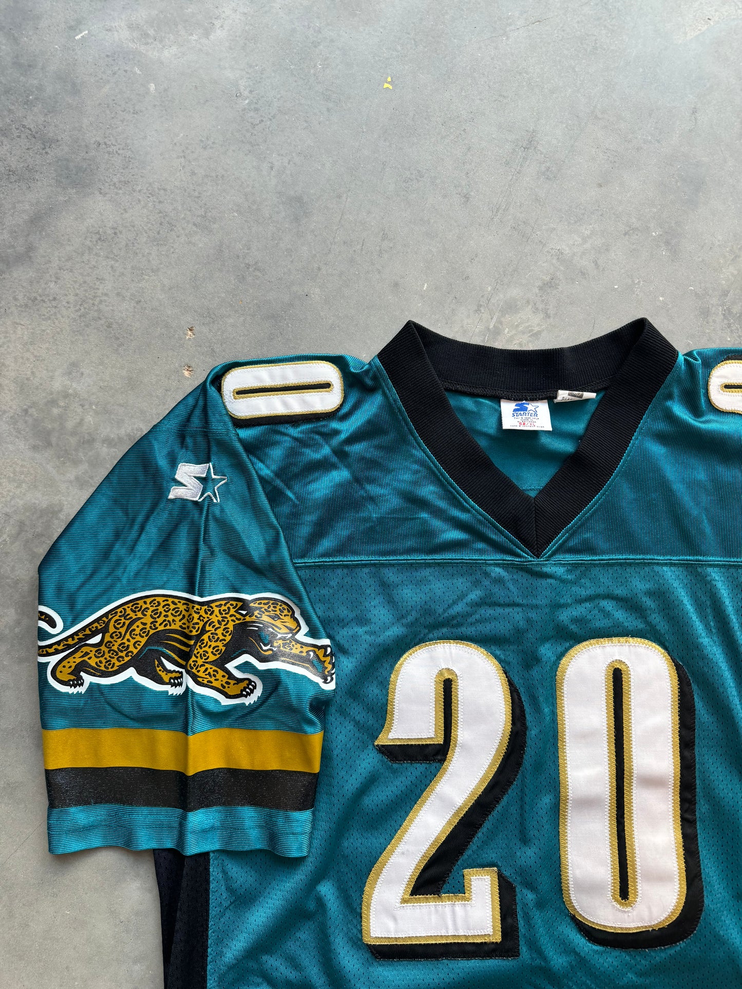 1997 Jacksonville Jaguars Natrone Means Vintage Starter Stitched Teal NFL Authentic Jersey (52/XL)