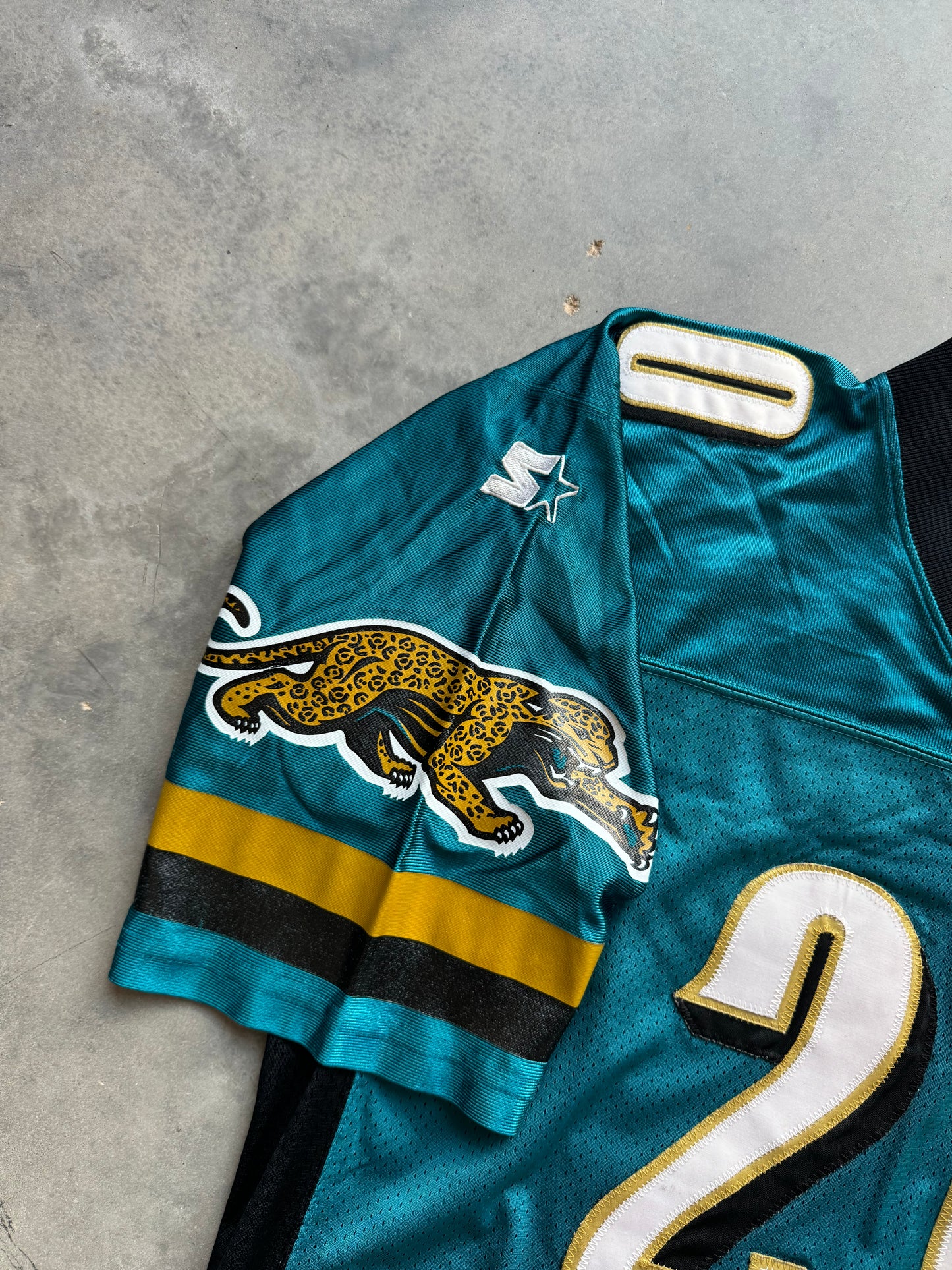 1997 Jacksonville Jaguars Natrone Means Vintage Starter Stitched Teal NFL Authentic Jersey (52/XL)