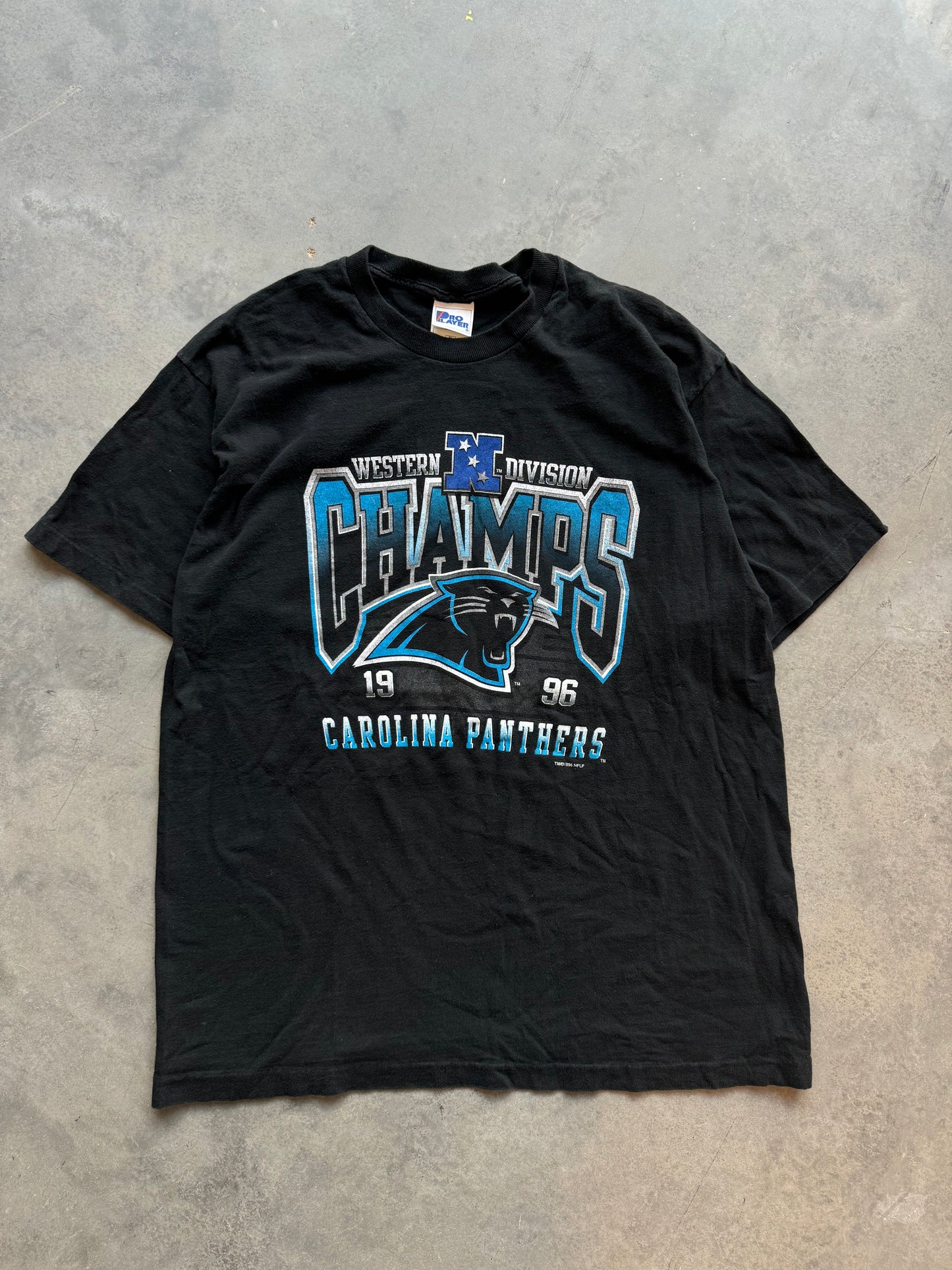 1996 Carolina Panthers Vintage Western Division Champions Pro Player NFL Tee (XL)