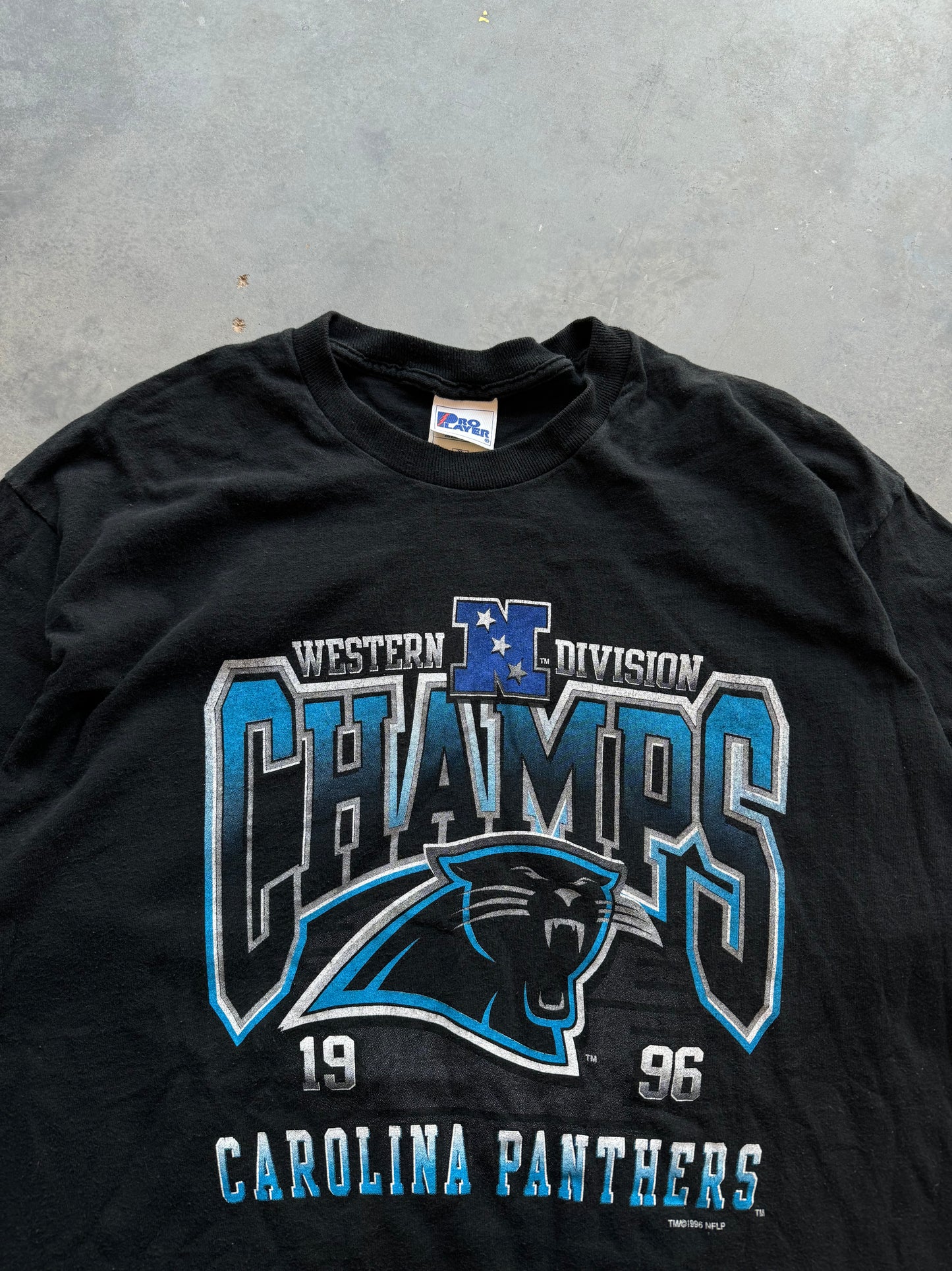 1996 Carolina Panthers Vintage Western Division Champions Pro Player NFL Tee (XL)