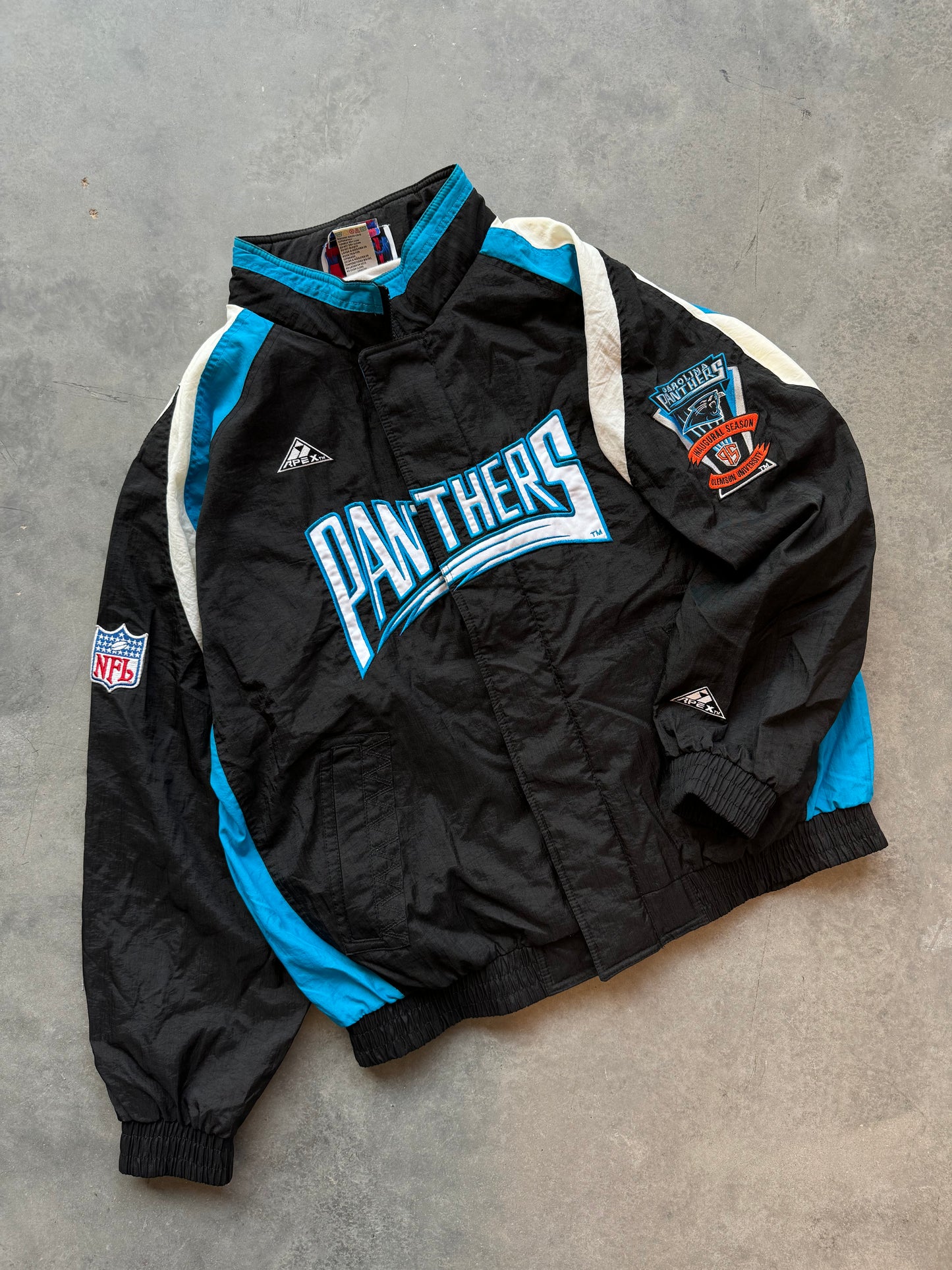 1995 Carolina Panthers Vintage Apex One Inaugural Season NFL Windbreaker Jacket (XL)