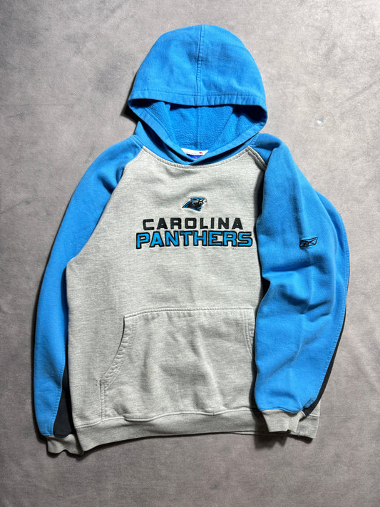 00’s Carolina Panthers Vintage Reebok Colorblocked Embroidered NFL Hoodie (Youth Large)