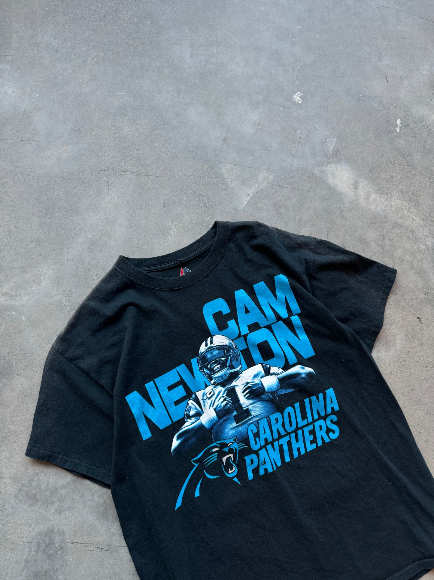 2014 Carolina Panthers Cam Newton Majestic NFL Player Tee (Large)