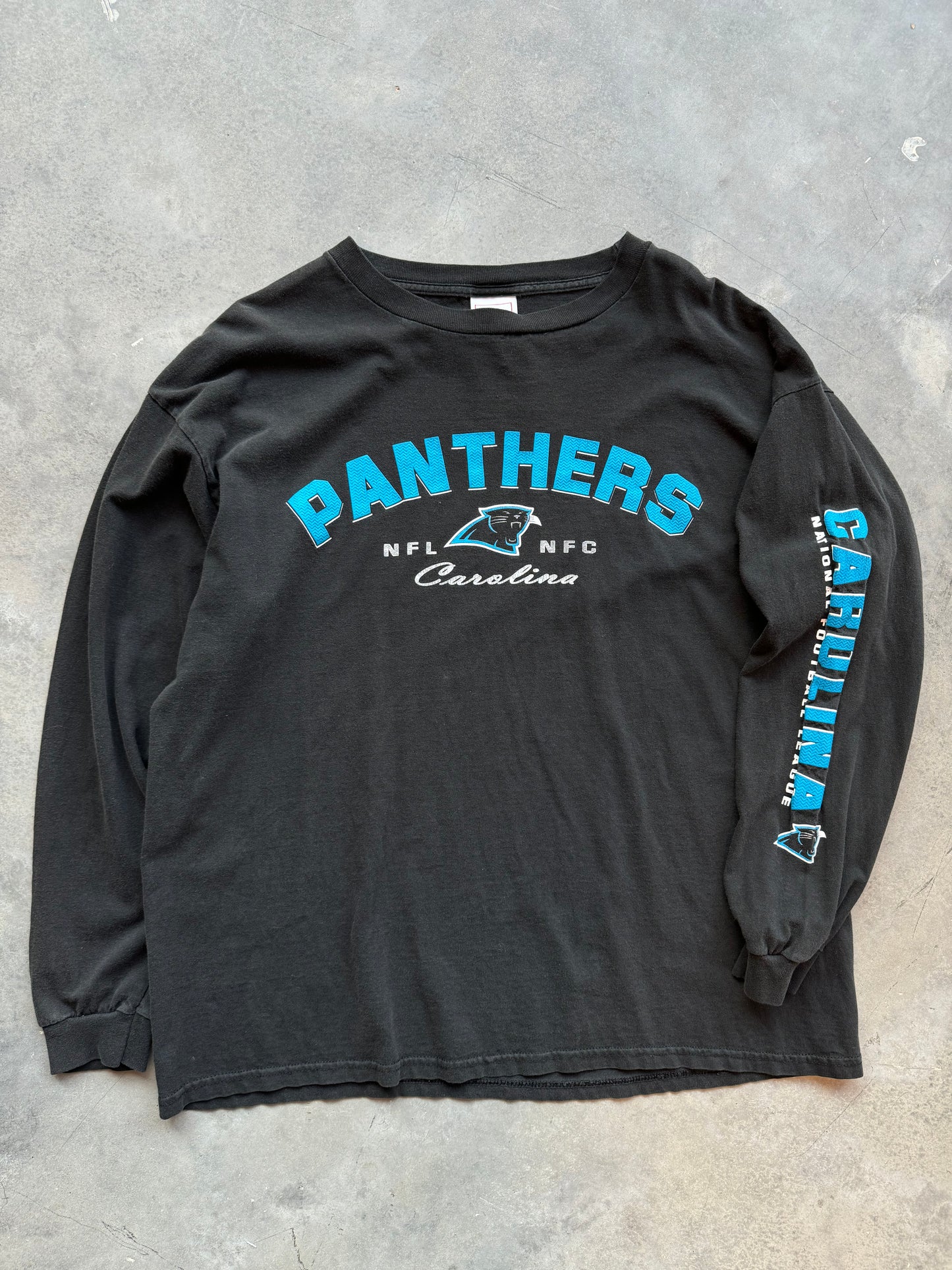 00’s Carolina Panthers Vintage Spellout Longsleeve NFL Tee (XL)