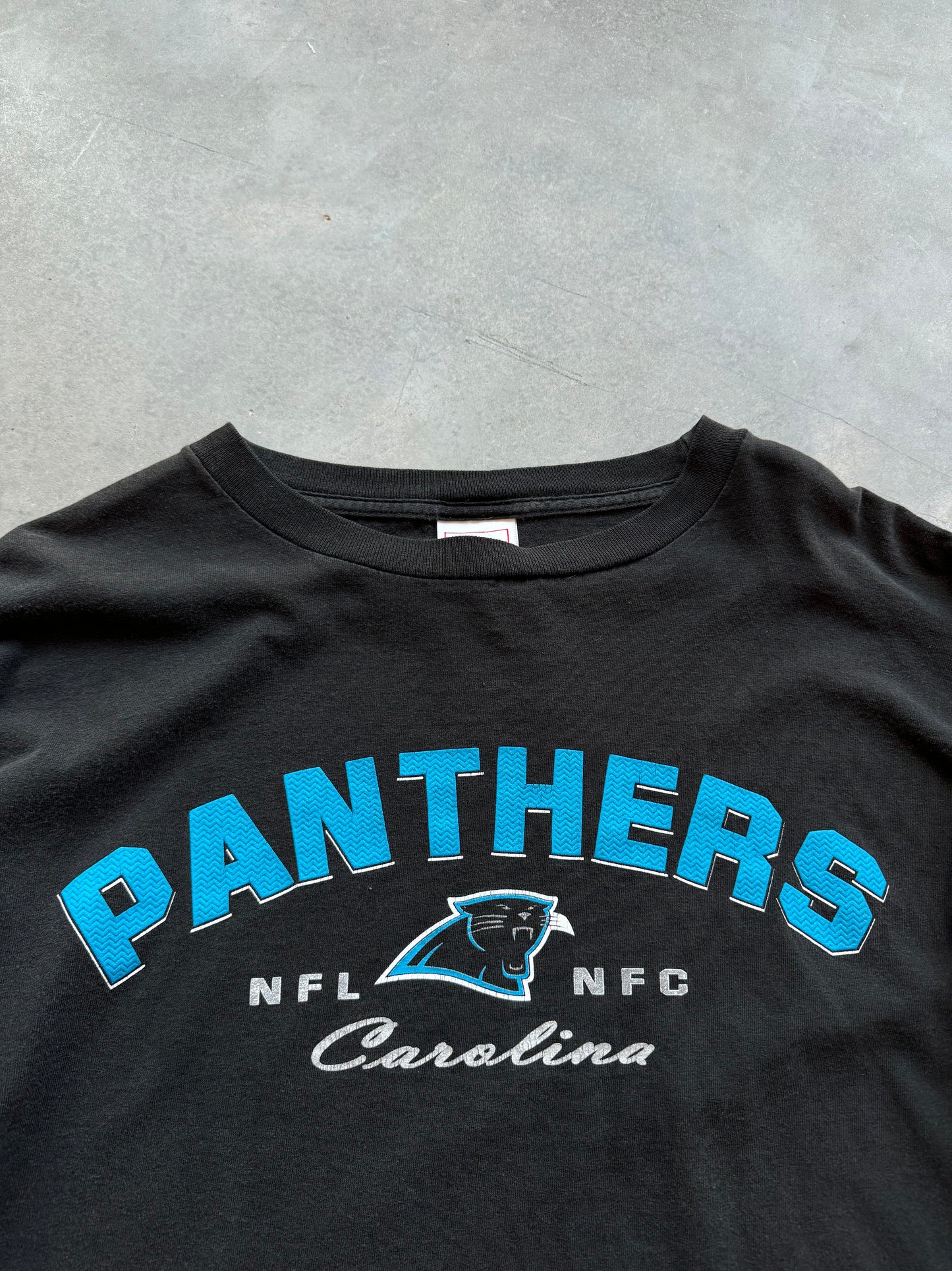 00’s Carolina Panthers Vintage Spellout Longsleeve NFL Tee (XL)