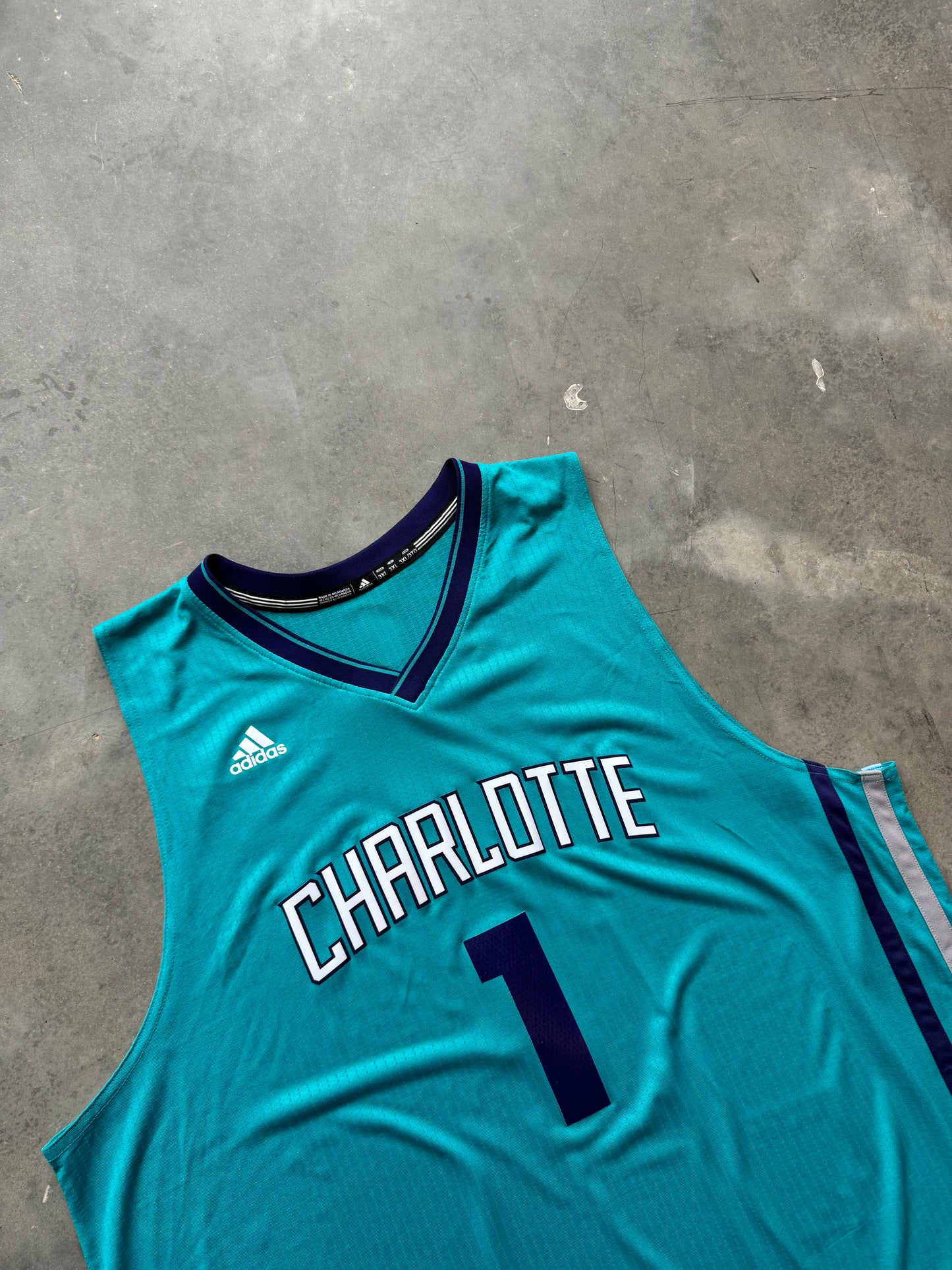 2014/2015 Charlotte Hornets Lance Stephenson Vintage Teal Adidas NBA Jersey (XXXL)