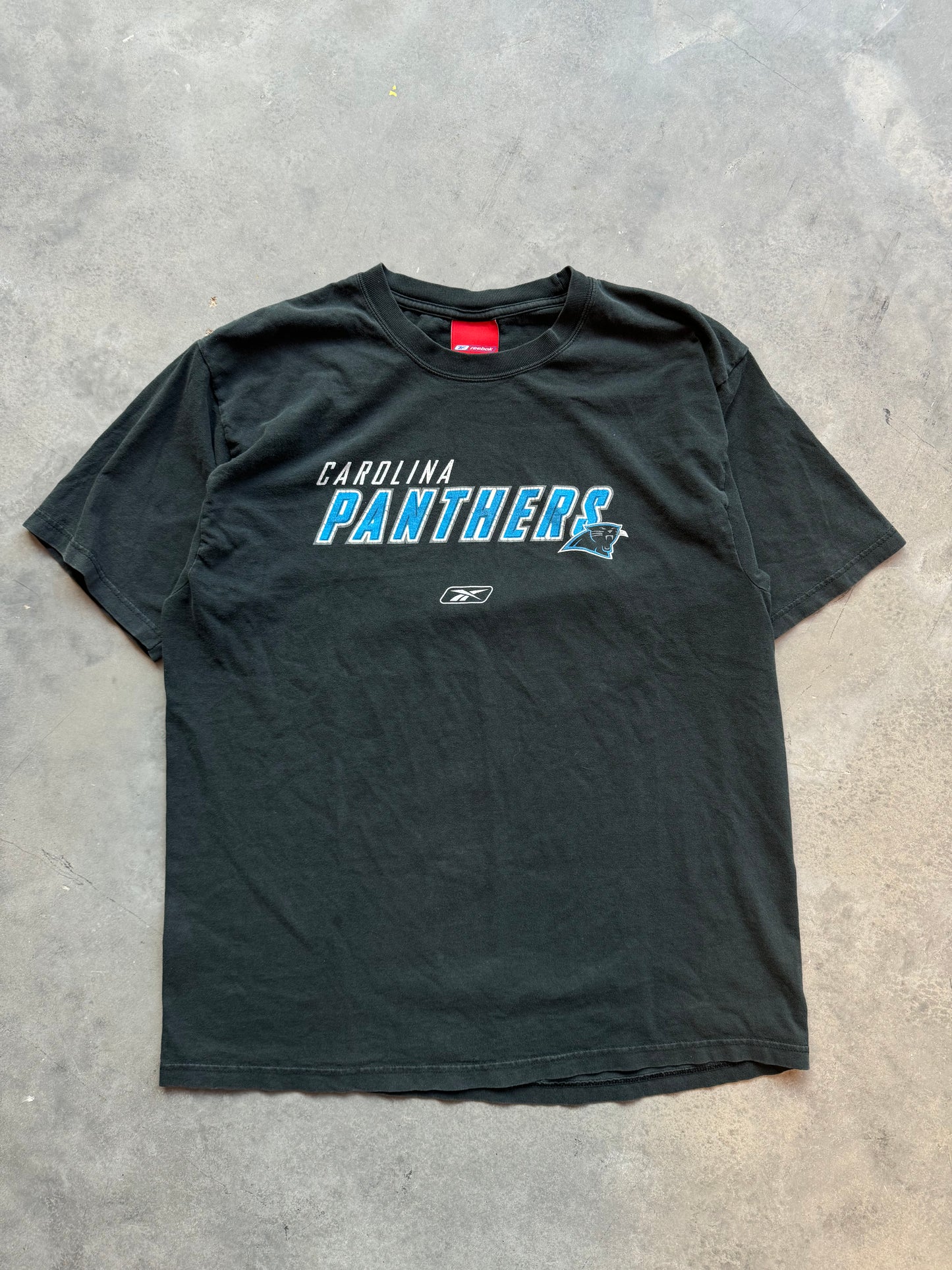 00’s Carolina Panthers Vintage Reebok NFL Spellout Tee (XL)