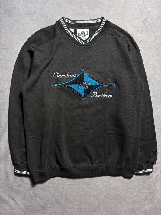 90’s Carolina Panthers Vintage Black Lee Sport Chenille Patch Embroidered NFL Crewneck (Women’s Medium)