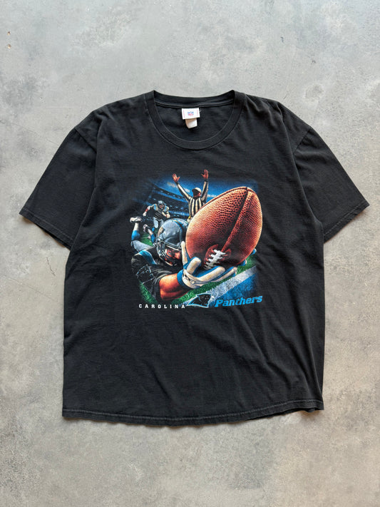 90’s Carolina Panthers Vintage In Zone Dive NFL Caricature Tee (XL)