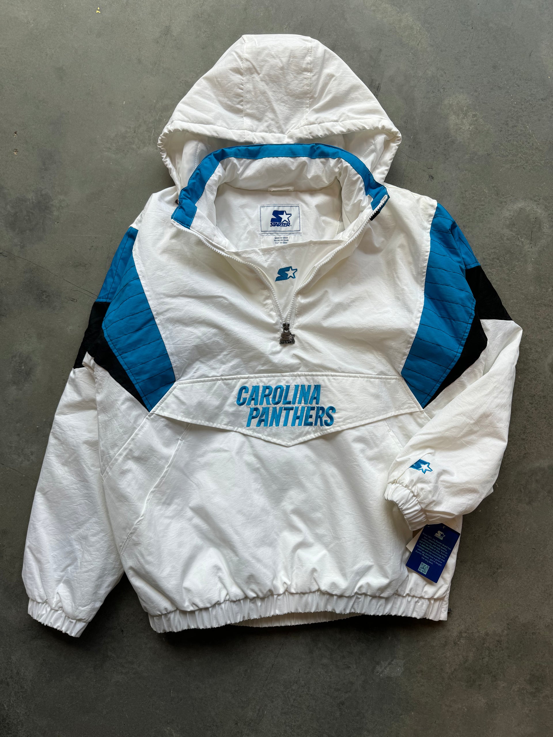 Carolina Panthers White Starter Half Zip NFL Puffer Jacket - Deadstock –  Locker Room CLT