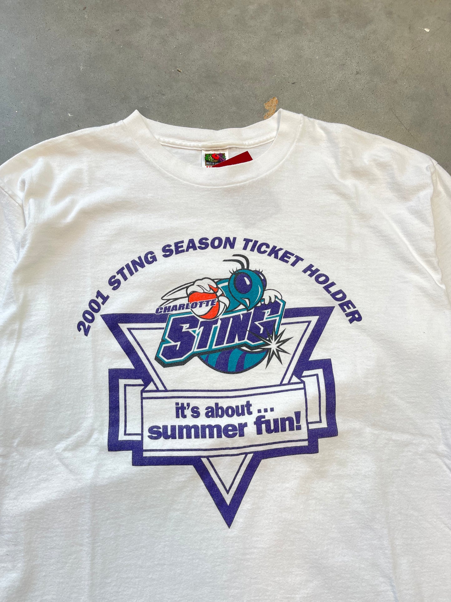 2001 Charlotte Sting Season Ticket Holder Vintage WNBA Tee (XL)