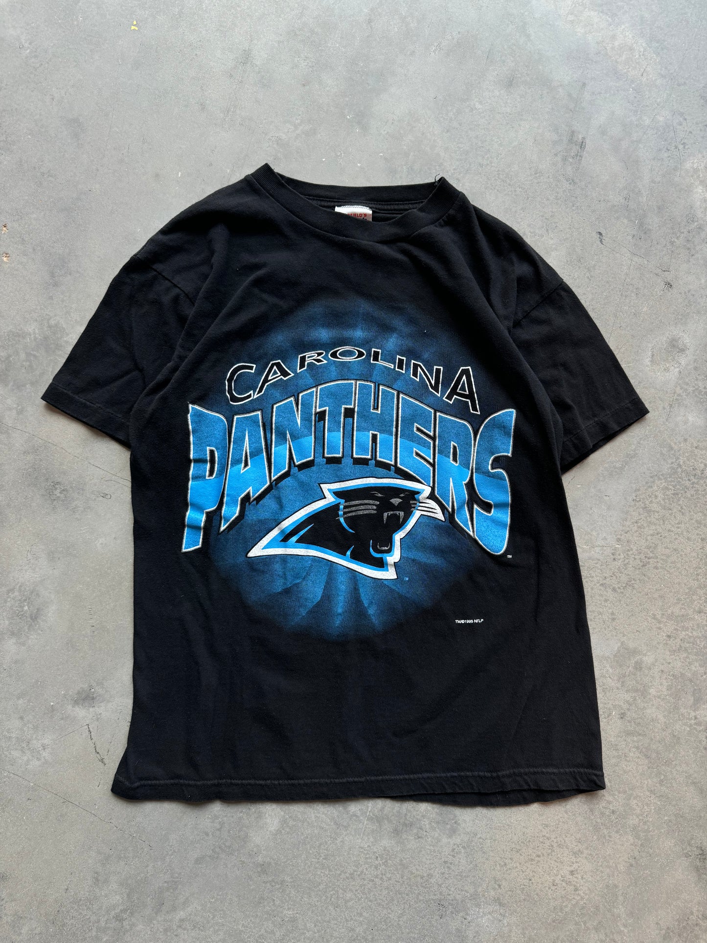 1995 Carolina Panthers Vintage Inaugural Season Burst Print NFL Tee (Medium)