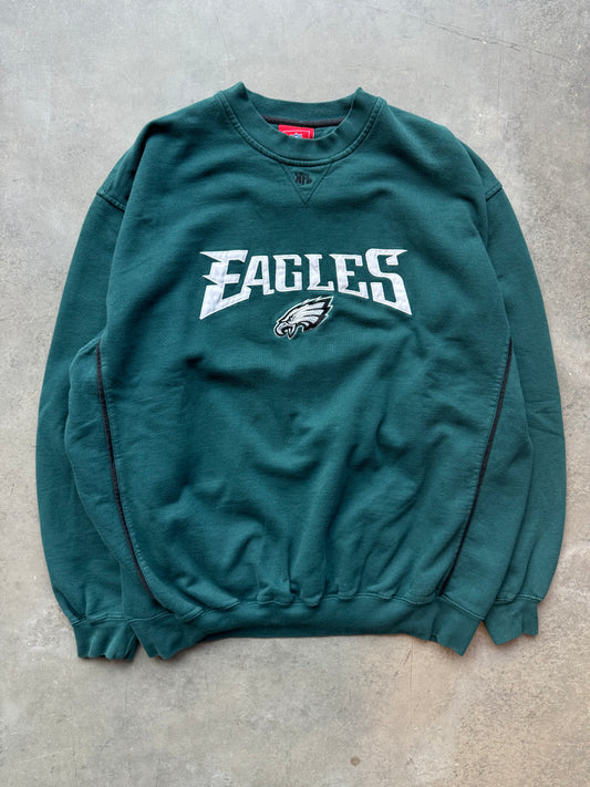 00’s Philadelphia Eagles Vintage Midnight Green Embroidered NFL Spellout Crewneck (XL)