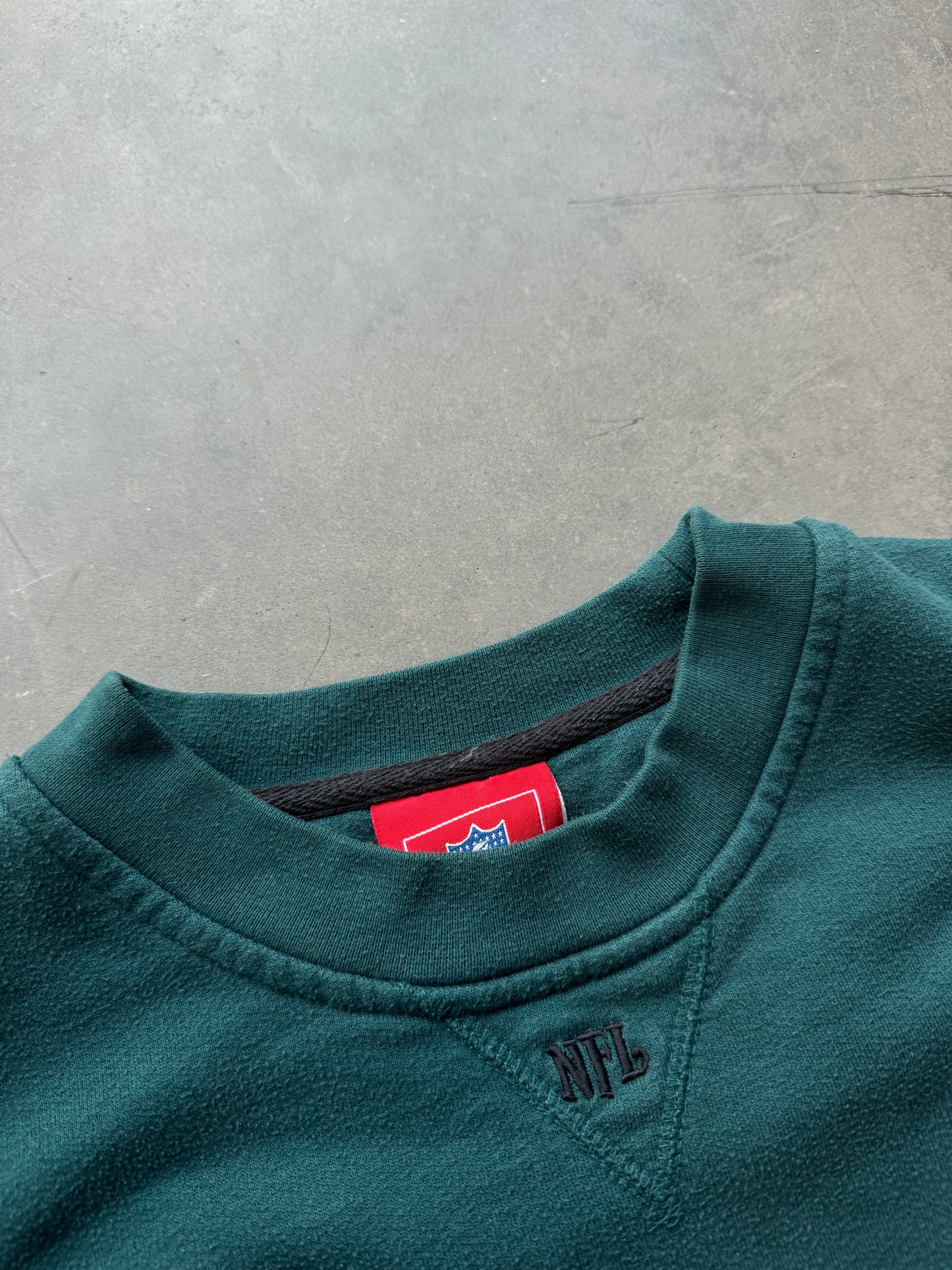 00’s Philadelphia Eagles Vintage Midnight Green Embroidered NFL Spellout Crewneck (XL)