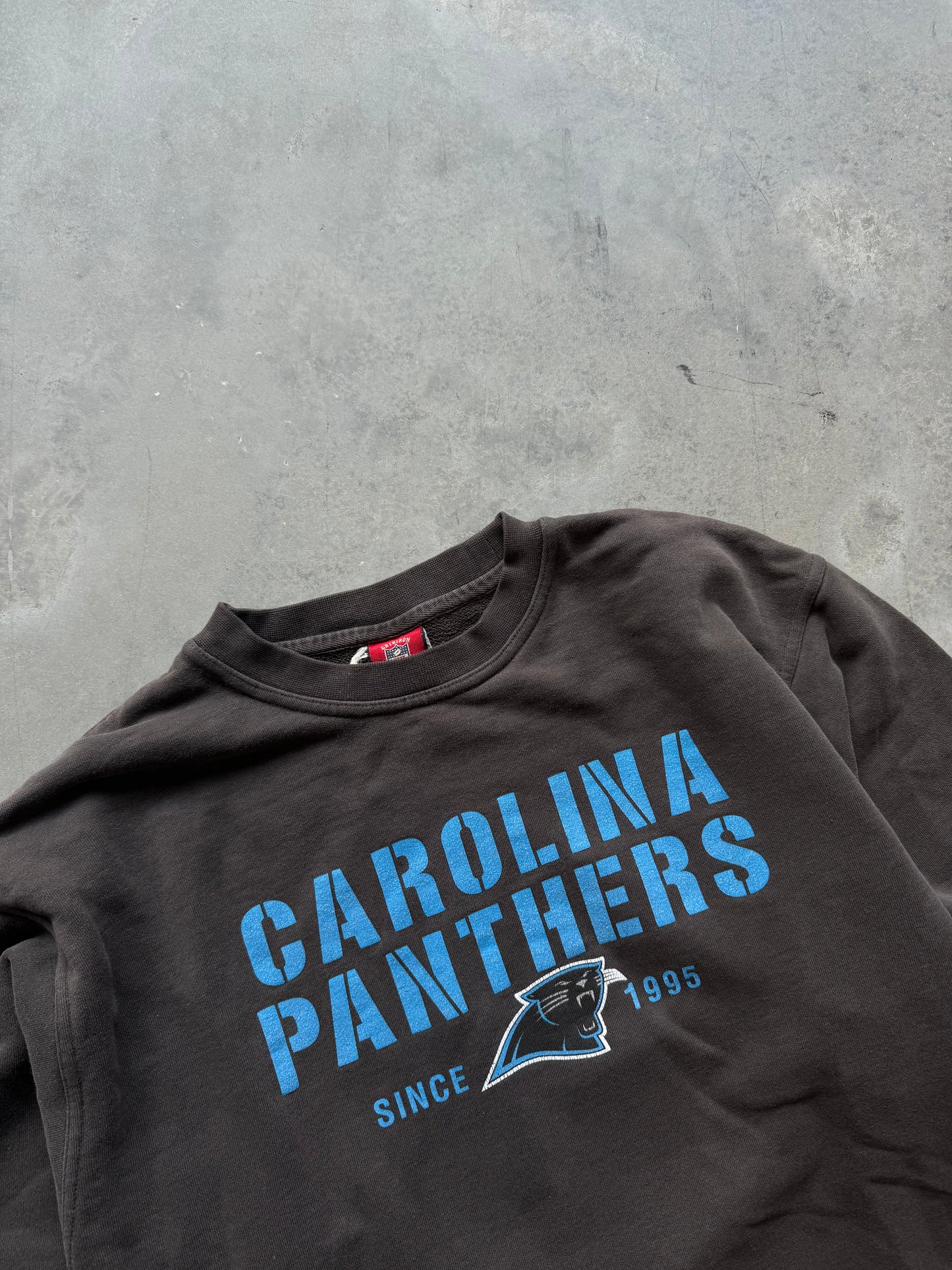 00’s Carolina Panthers Vintage Reebok Since 1995 Faded NFL Crewneck (Large)