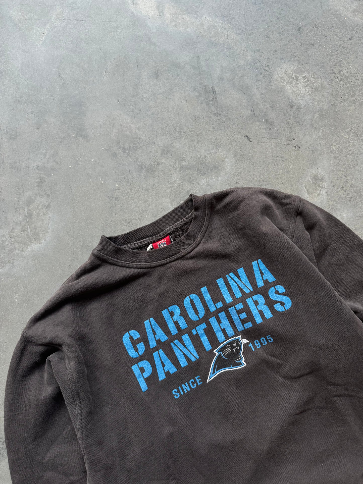 00’s Carolina Panthers Vintage Reebok Since 1995 Faded NFL Crewneck (Large)