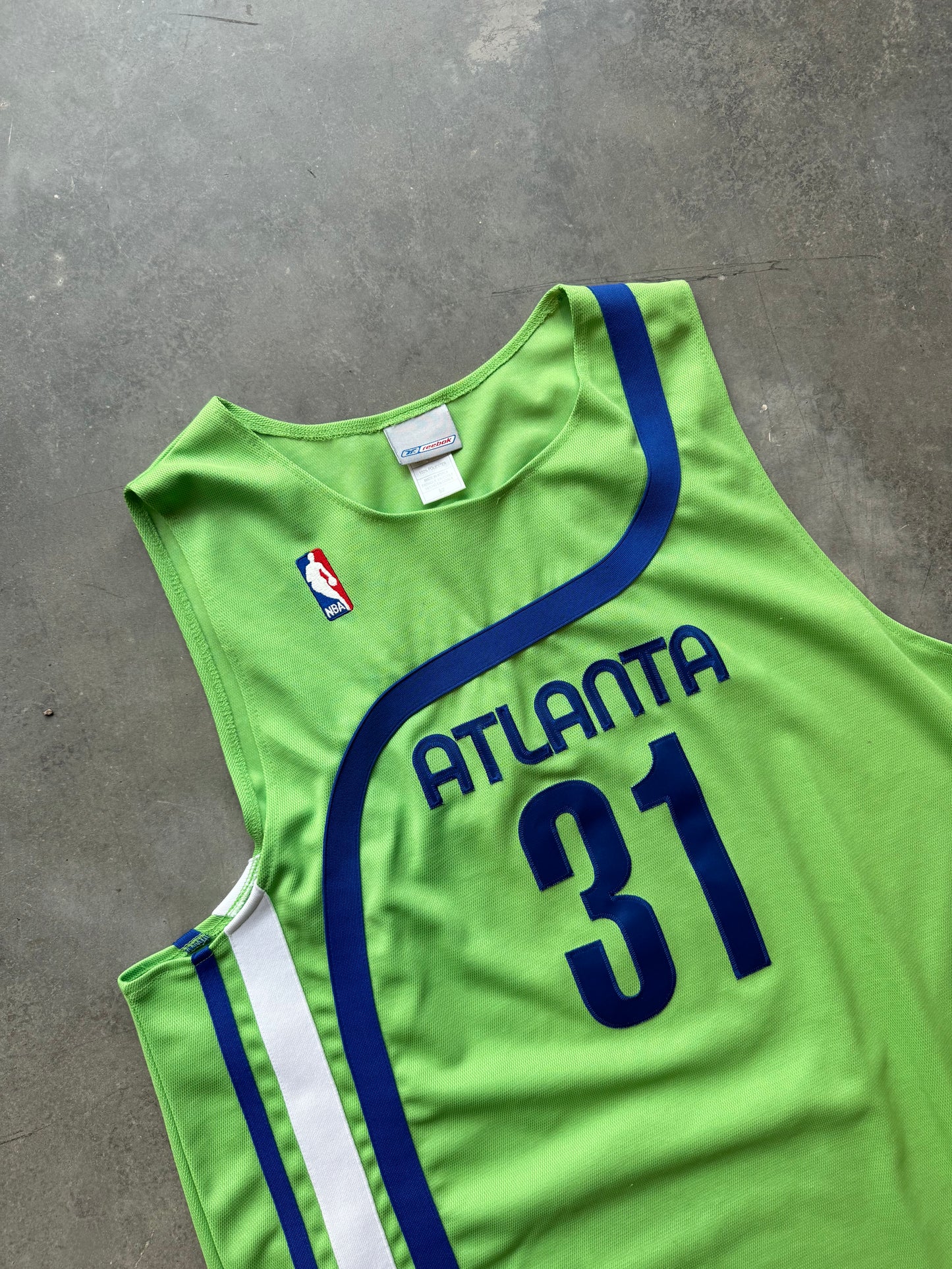 00’s Atlanta Hawks Jason Terry 1970-71 Green Reebok Fully Stitched NBA Throwback Authentic Jersey (52/XXL)