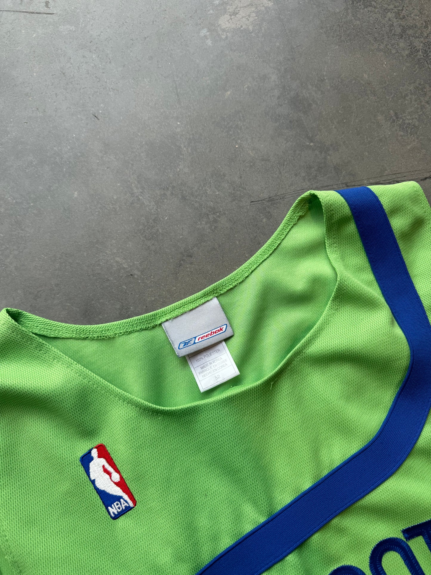 00’s Atlanta Hawks Jason Terry 1970-71 Green Reebok Fully Stitched NBA Throwback Authentic Jersey (52/XXL)