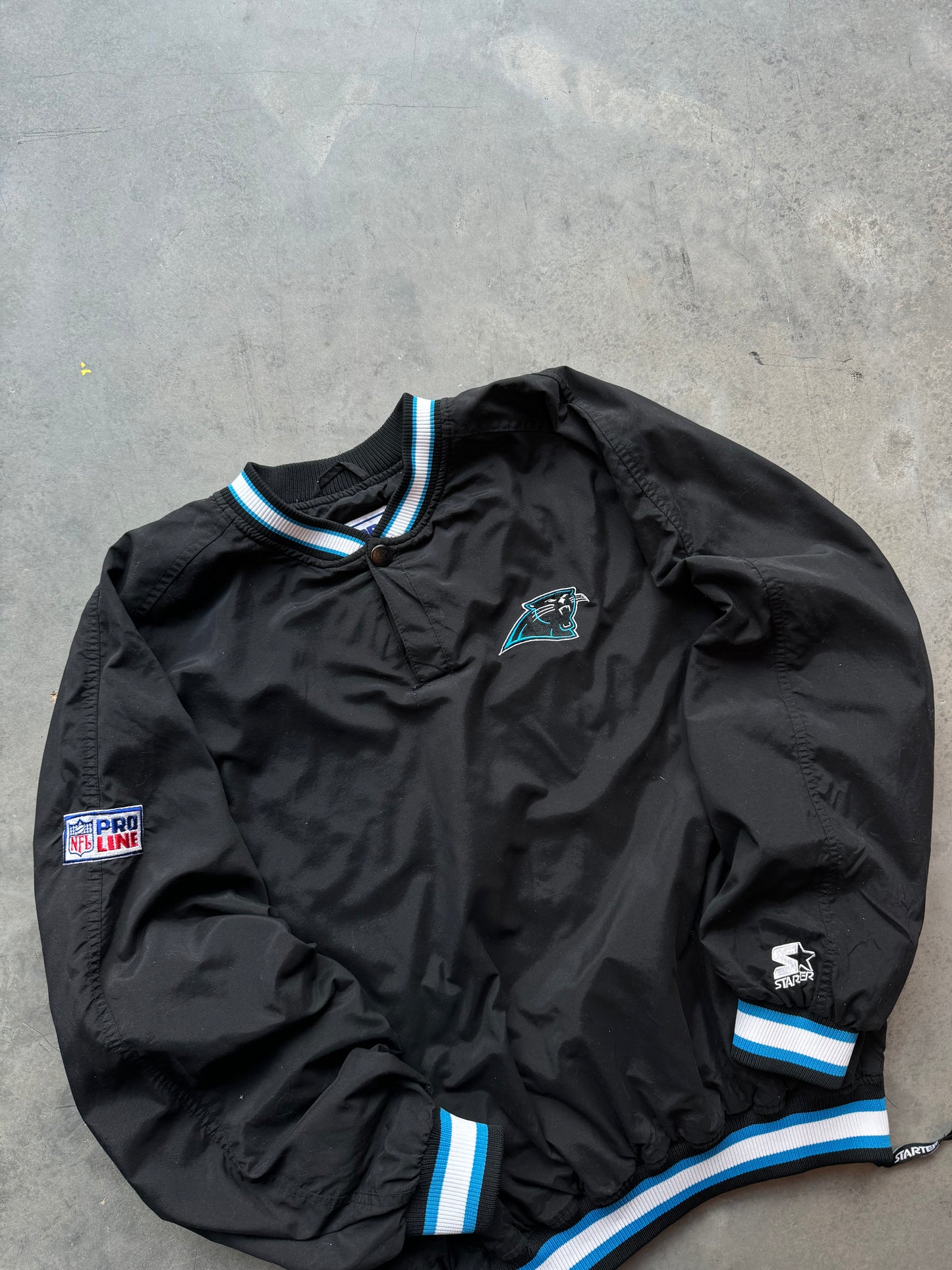 90’s Carolina Panthers Vintage Starter Big Spellout NFL Pro Line Pullover (Large)