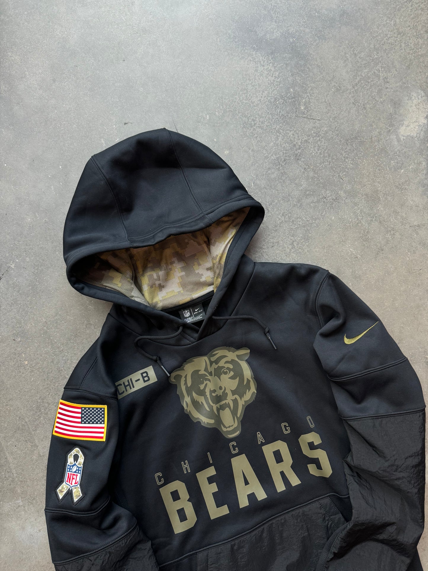 2020 Chicago Bears Black Nike STS Salute To Service Sideline NFL Hoodie (Small)