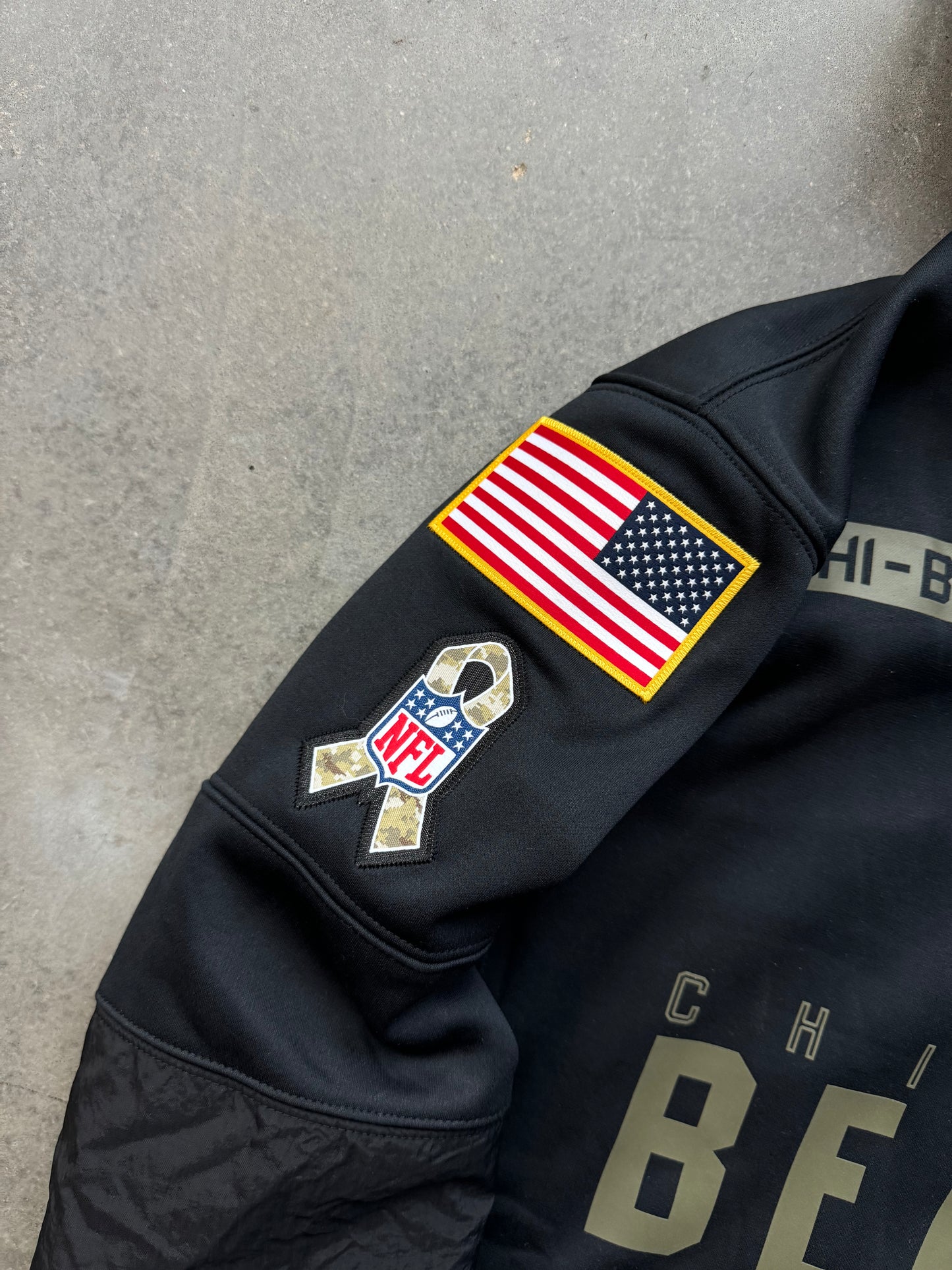 2020 Chicago Bears Black Nike STS Salute To Service Sideline NFL Hoodie (Small)