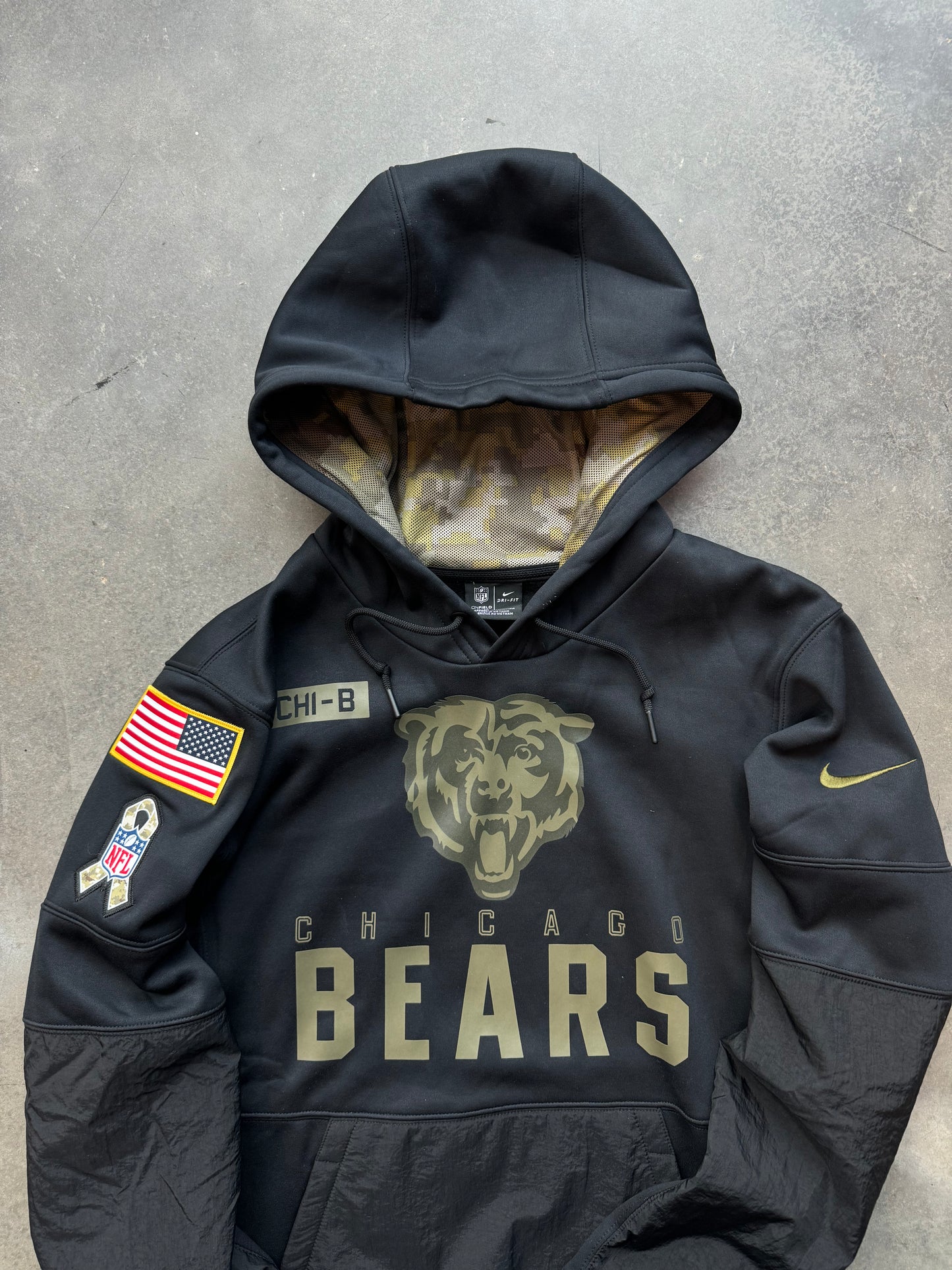 2020 Chicago Bears Black Nike STS Salute To Service Sideline NFL Hoodie (Small)