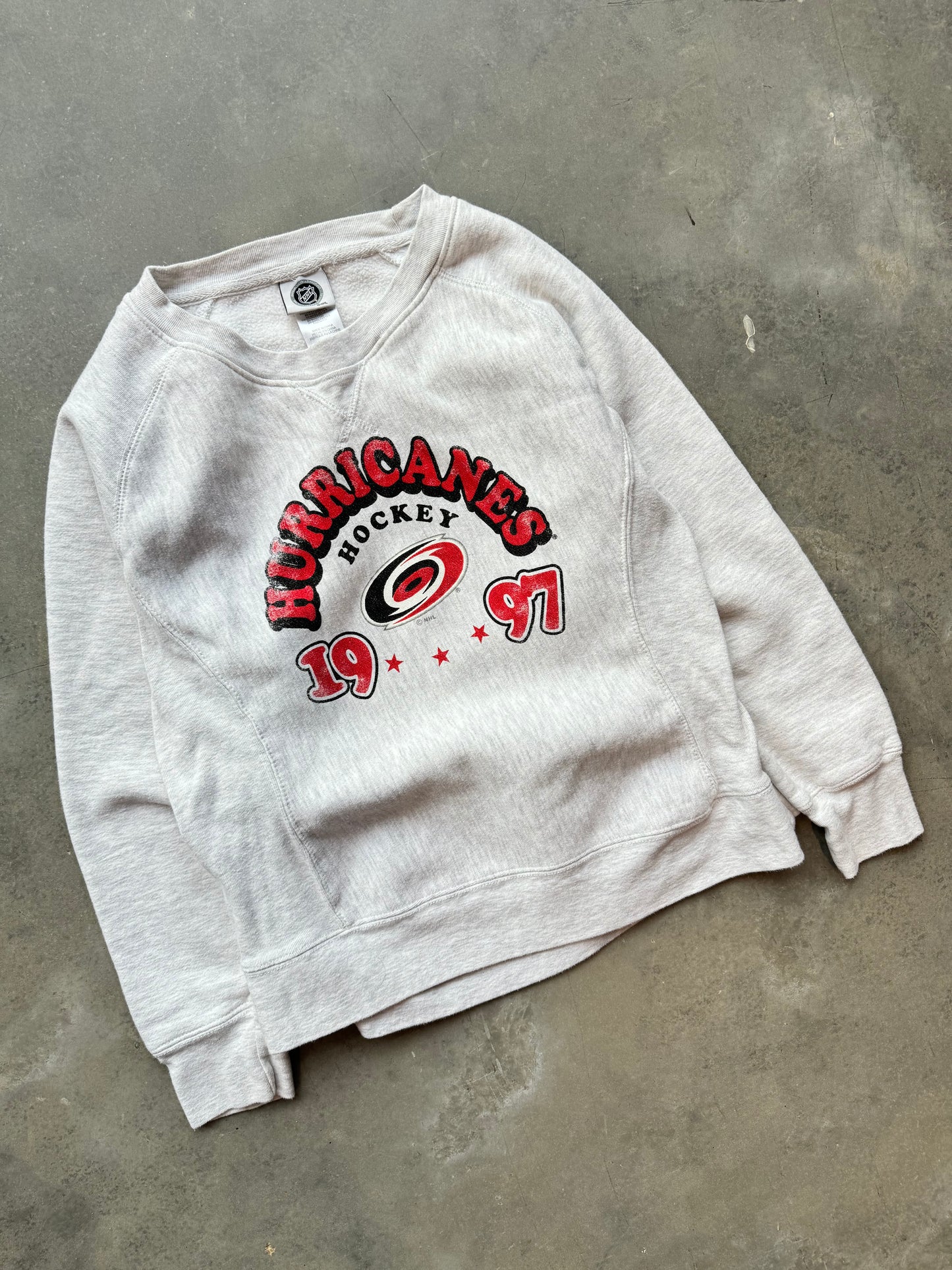 2010’s Carolina Hurricanes Heather Grey NHL Heavyweight Hockey Pullover Crewneck (Youth XL)