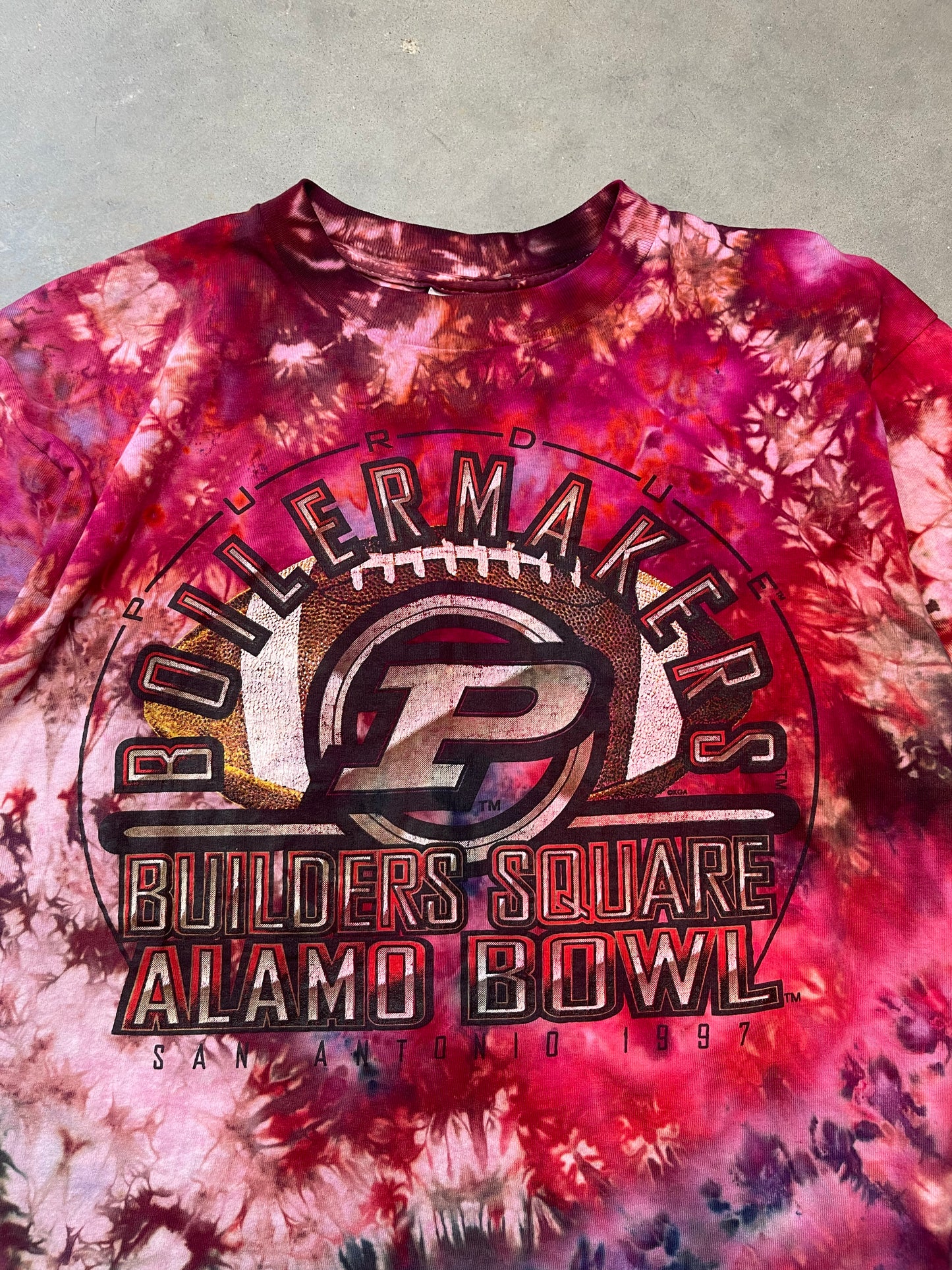 1997 Purdue Boilermakers Vintage Alamo Bowl Custom Tie Dyed Tee (Large)