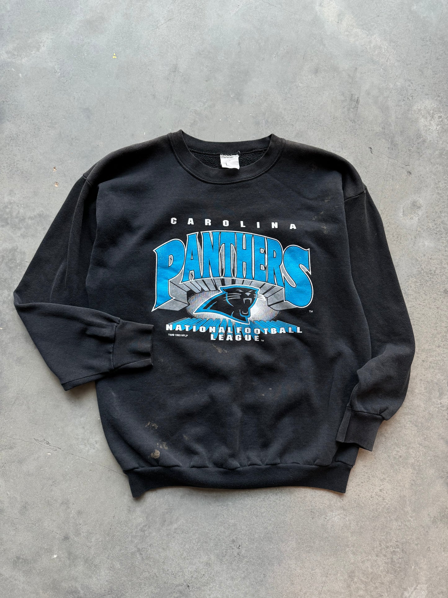 1993 Carolina Panthers Vintage Distressed NFL Crewneck (Large)