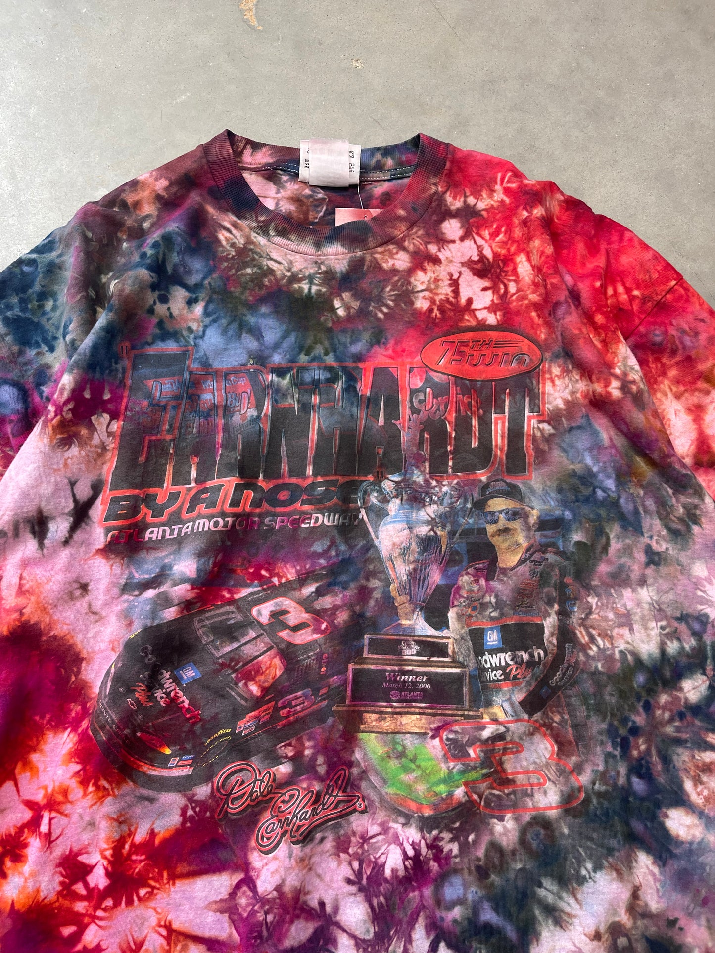 90’s Dale Earnhardt Vintage NASCAR Custom Tie Dyed Tee (XXL)