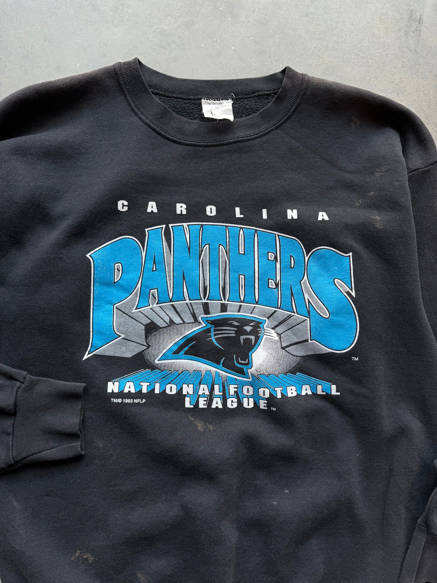 1993 Carolina Panthers Vintage Distressed NFL Crewneck (Large)