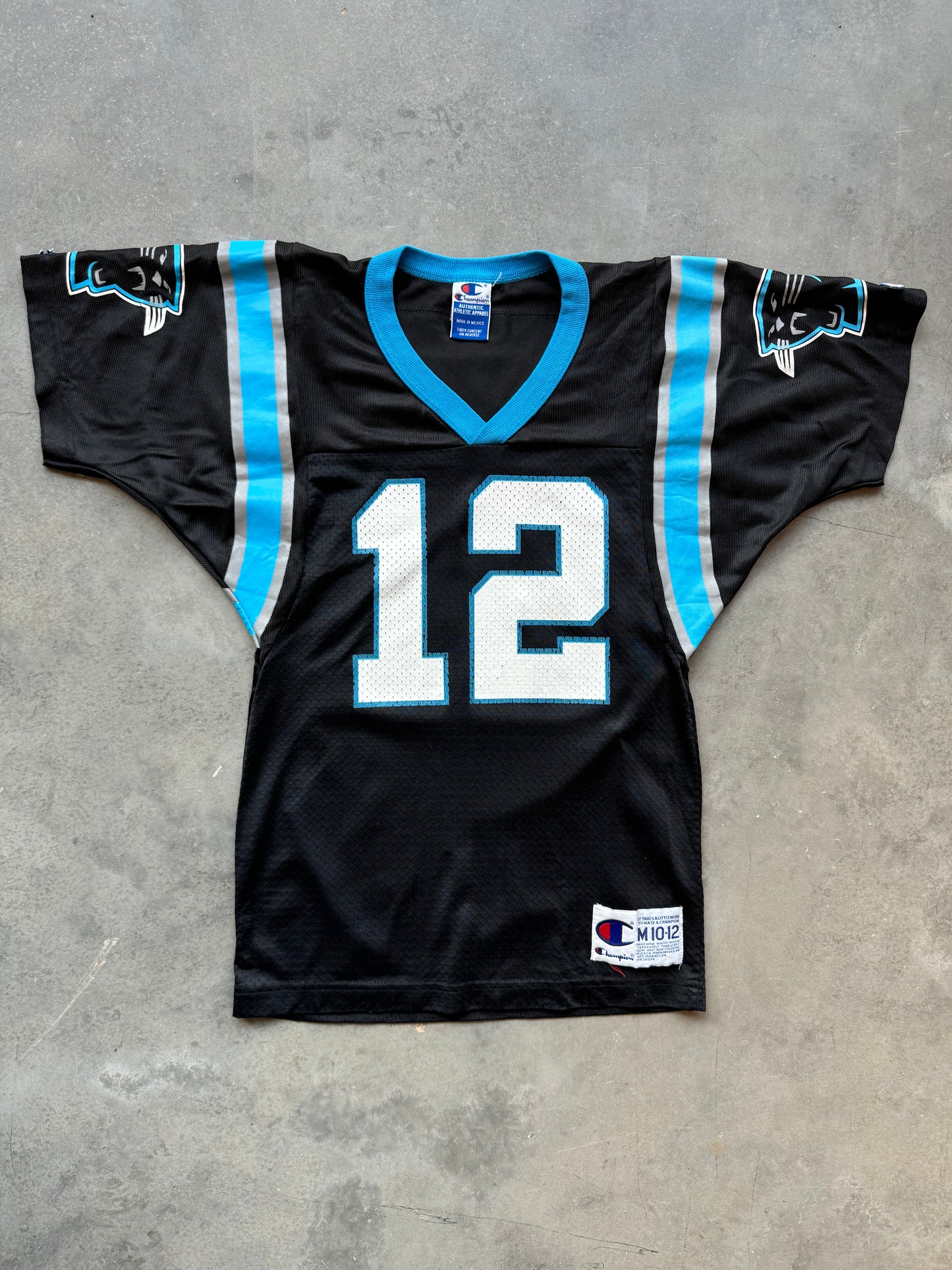 90’s Carolina Panthers Kerry Collins Vintage Black Champion NFL Jersey (Youth Medium)