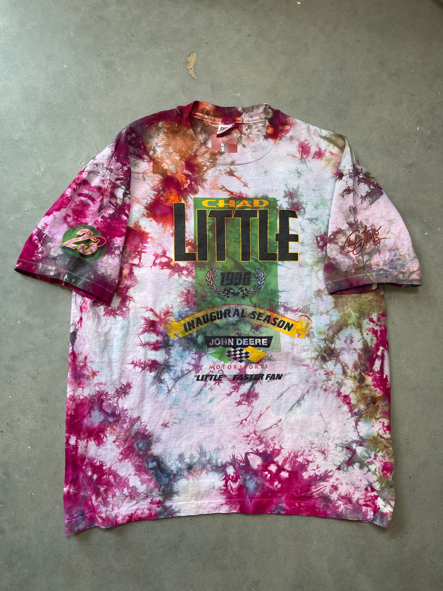 1997 Chad Little Vintage John Deere Custom Tie Dyed Tee (XXL)