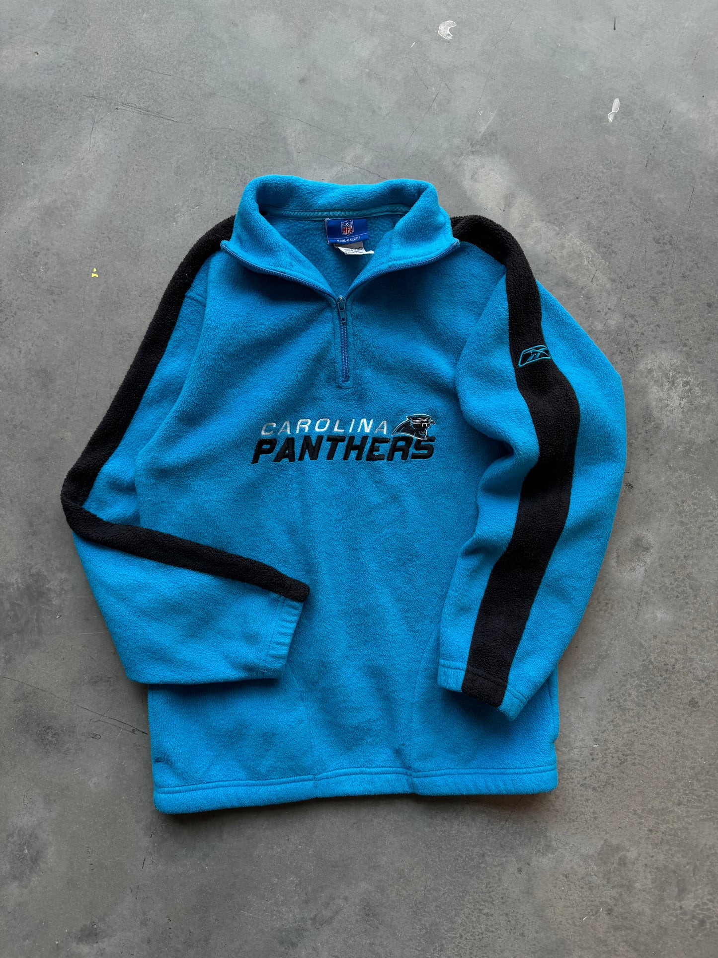 00’s Carolina Panthers Vintage Reebok Electric Blue NFL Fleece Pullover (Youth Large)