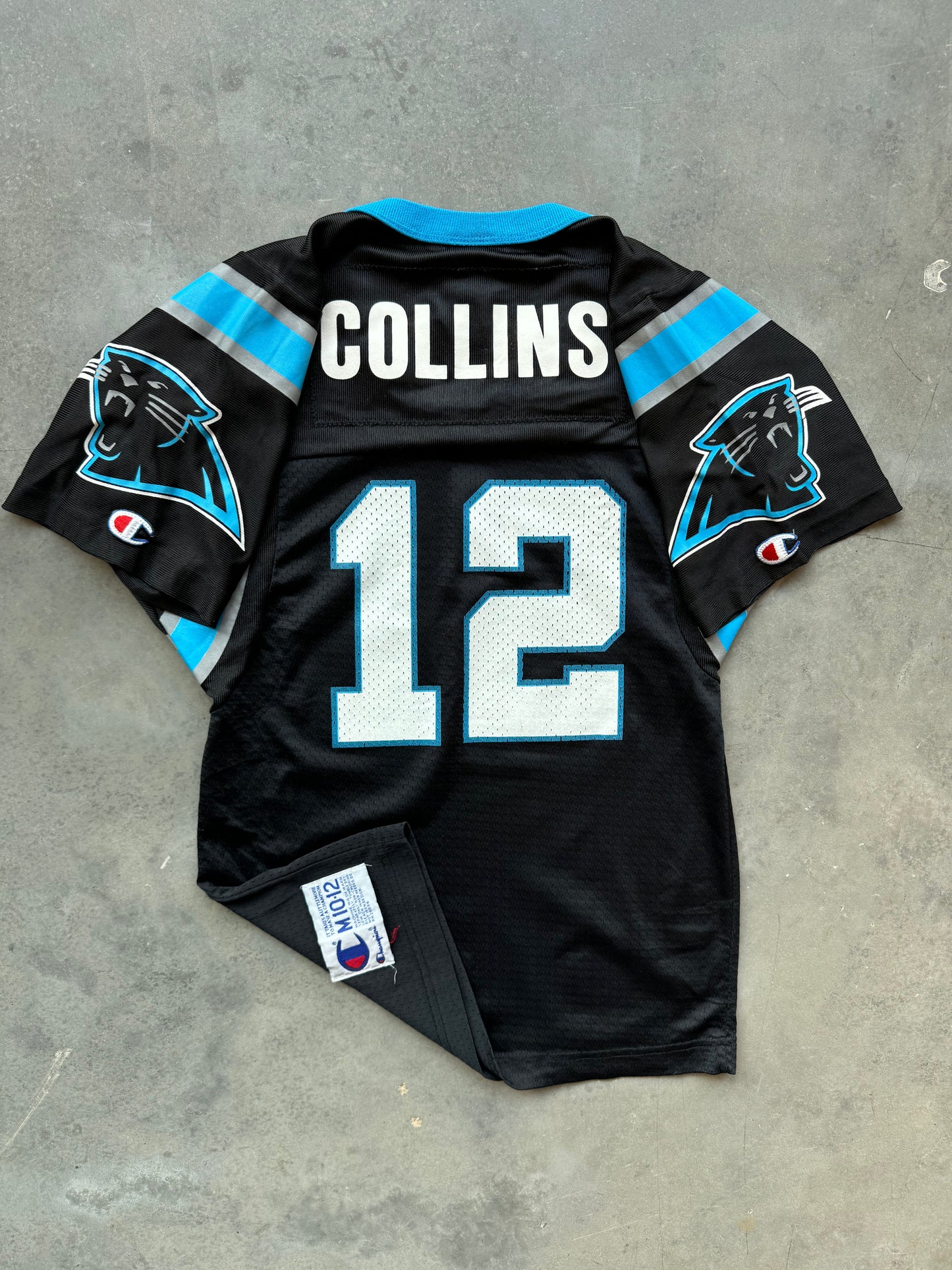 90’s Carolina Panthers Kerry Collins Vintage Black Champion NFL Jersey (Youth Medium)