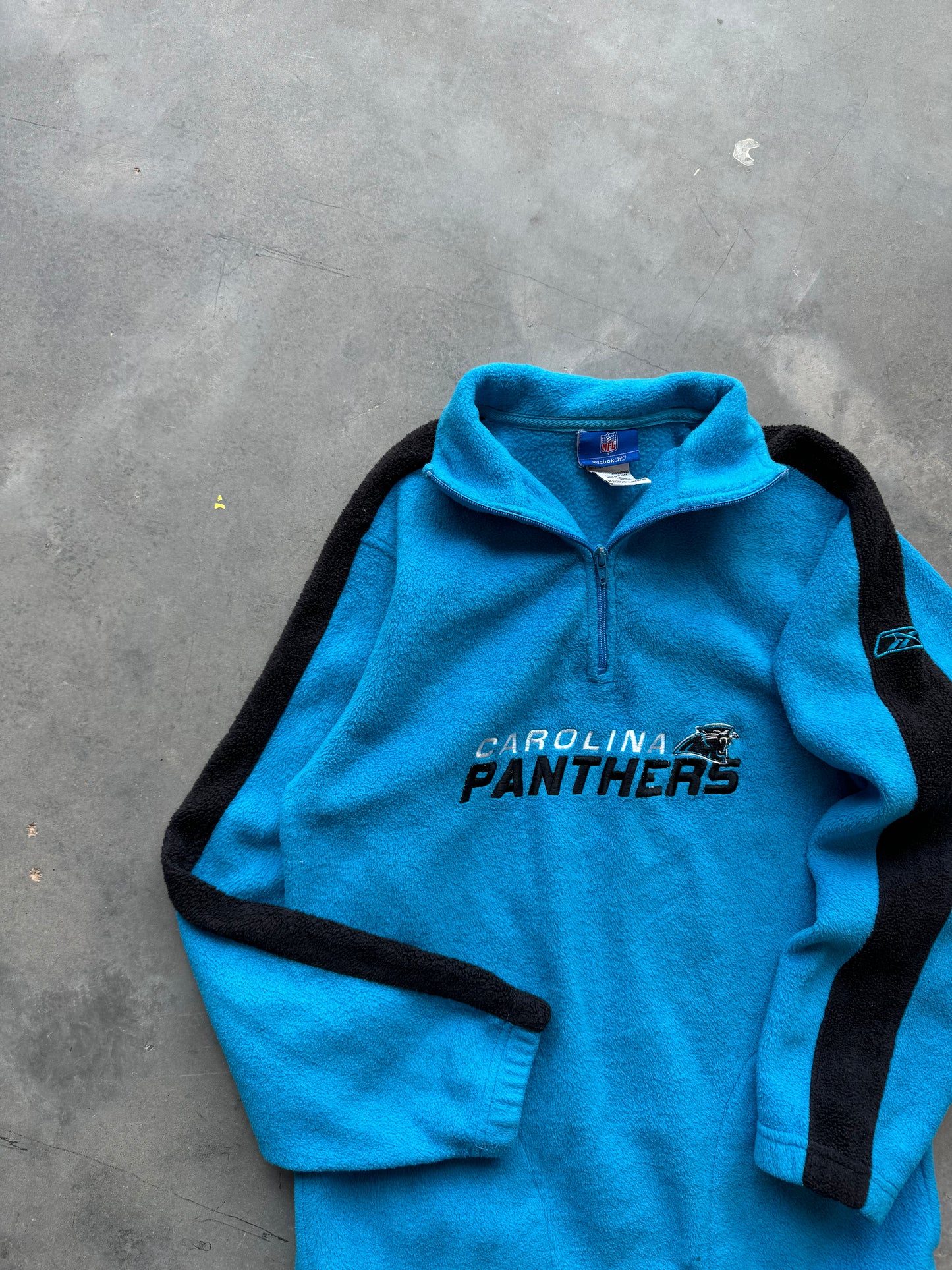 00’s Carolina Panthers Vintage Reebok Electric Blue NFL Fleece Pullover (Youth Large)