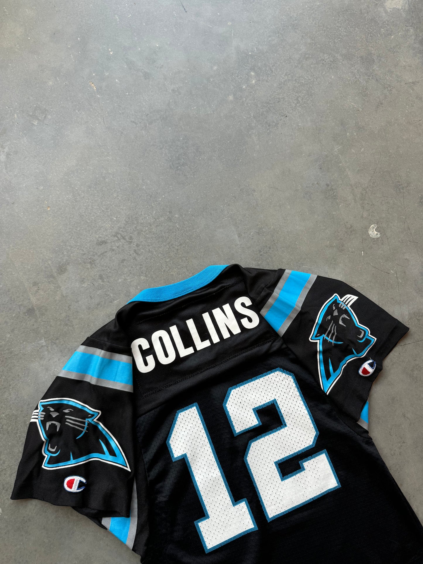 90’s Carolina Panthers Kerry Collins Vintage Black Champion NFL Jersey (Youth Medium)