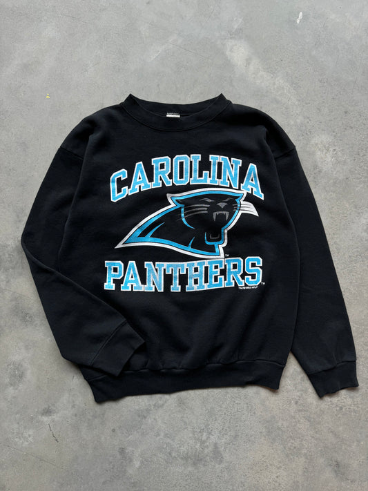 1993 Carolina Panthers Vintage Block Letter Spellout NFL Crewneck (Medium)