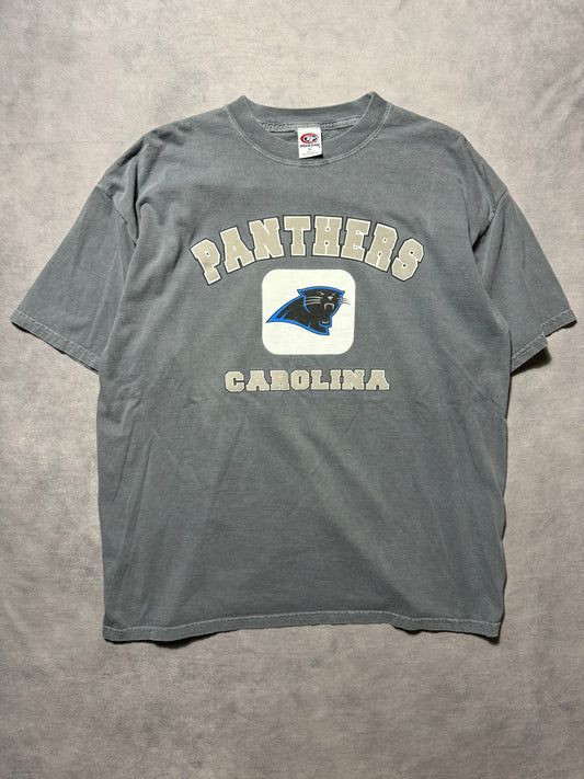90’s Carolina Panthers Vintage Grey Overdyed Style NFL Graphic Tee (XL)