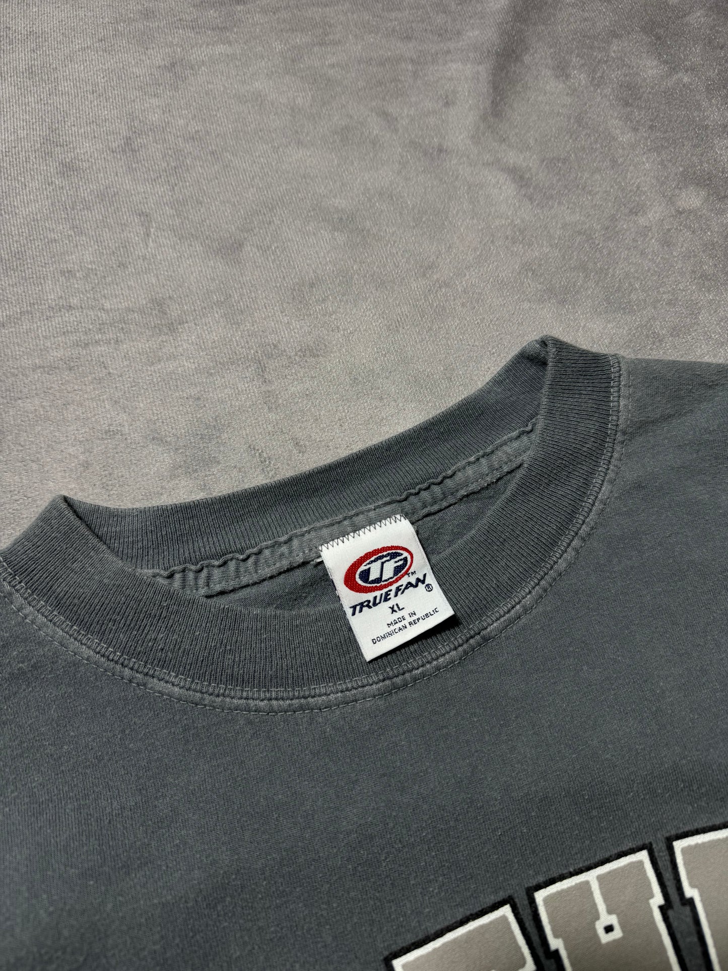 90’s Carolina Panthers Vintage Grey Overdyed Style NFL Graphic Tee (XL)