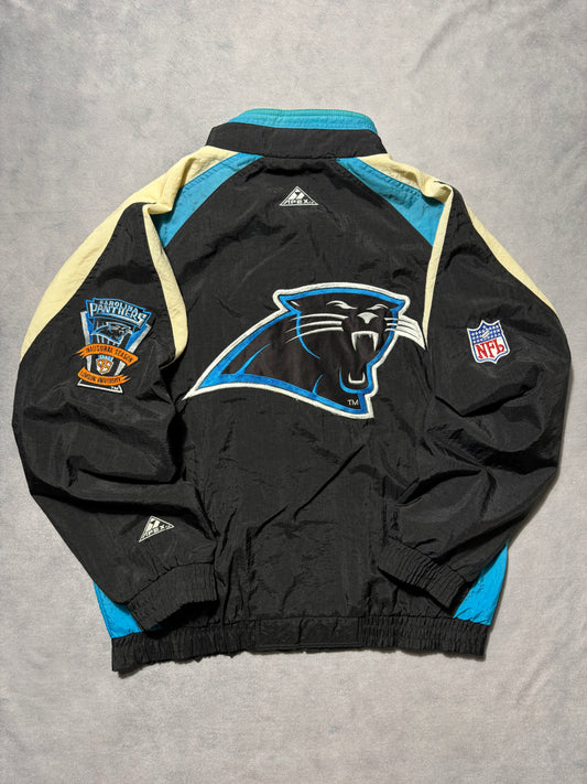 1995 Carolina Panthers Vintage Apex One Colorblocked Inaugural Season Clemson Patch Sideline NFL Jacket (Large)